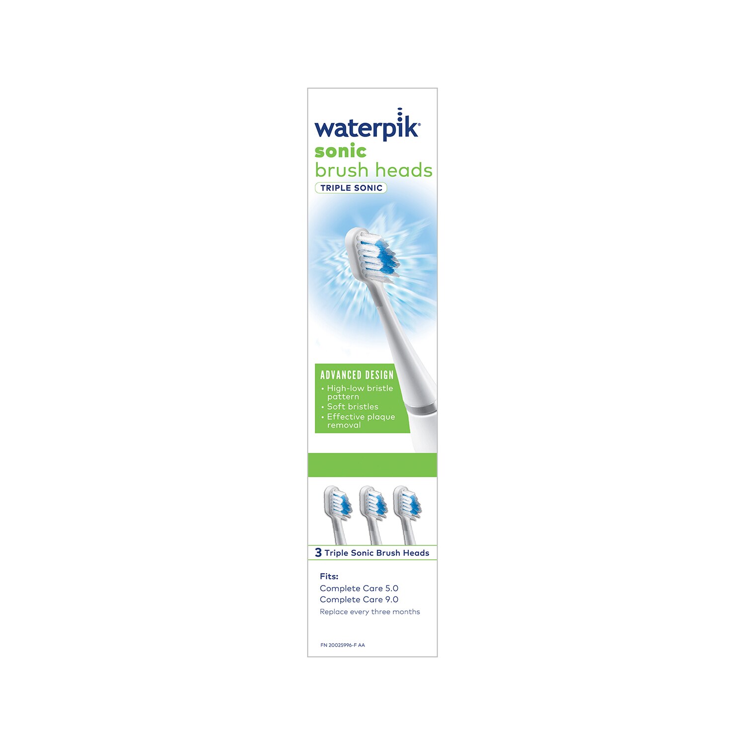 Waterpik Replacement Triple Sonic Brush Heads STRB-3WW