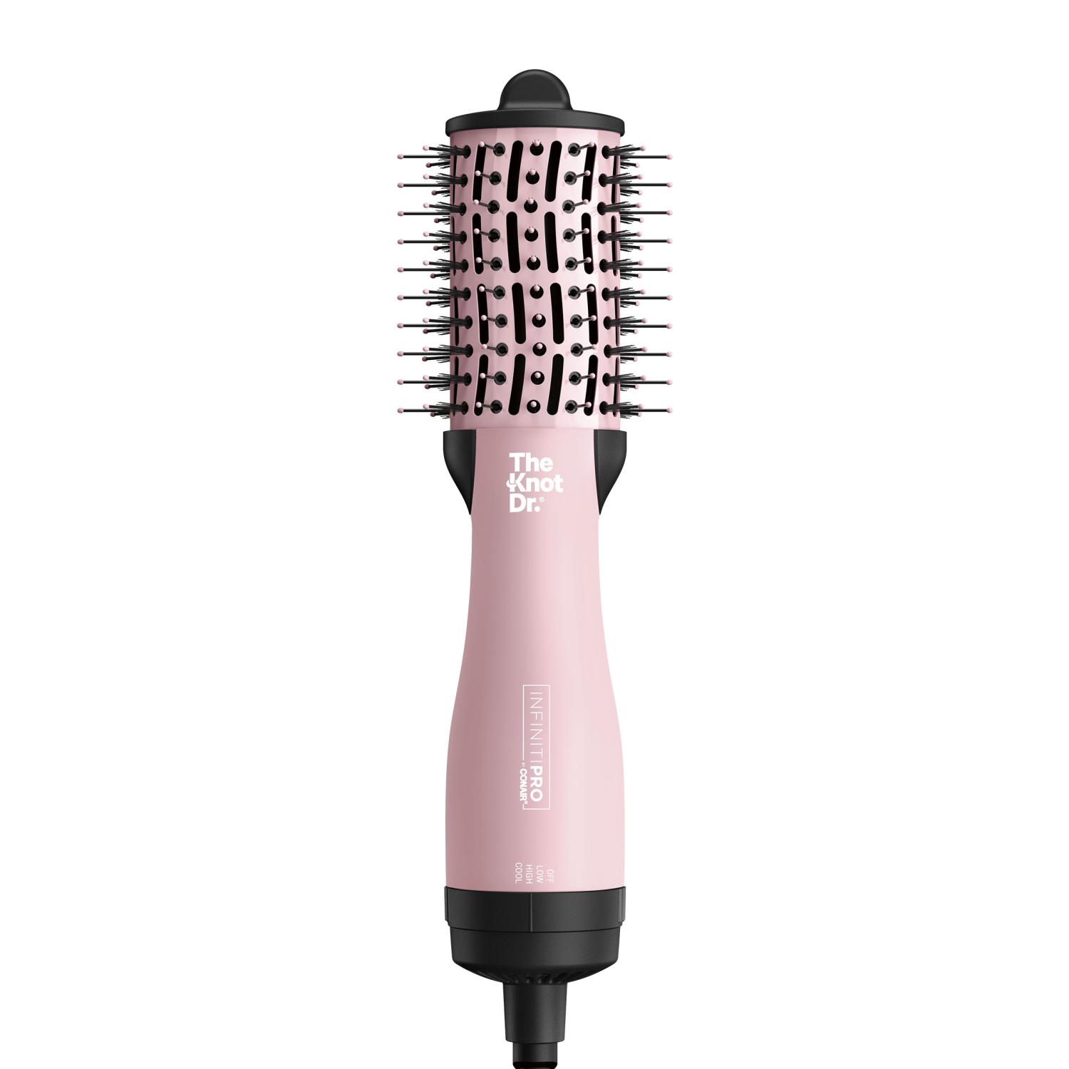 Conair InfinitiPRO The Knot Dr. All-in-One Compact Oval Dryer Brush, Pink