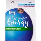 L'eggs Sheer Energy Medium Support Control Top Pantyhose, thumbnail image 1 of 6