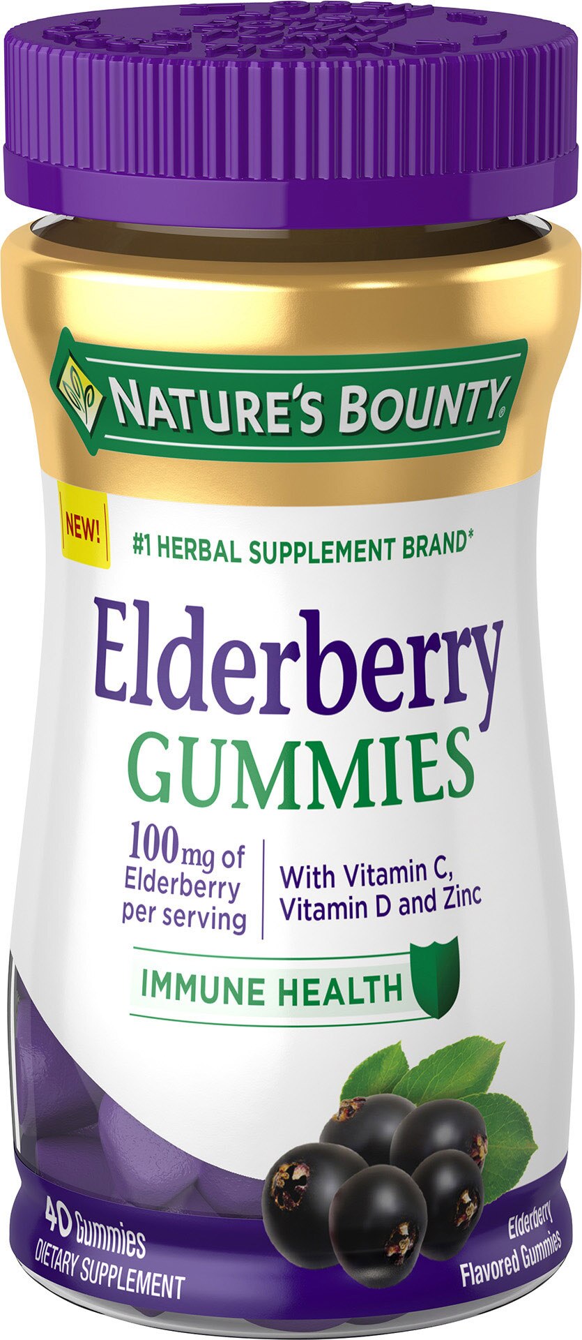 Nature's Bounty ElderberryGummies, 40 CT