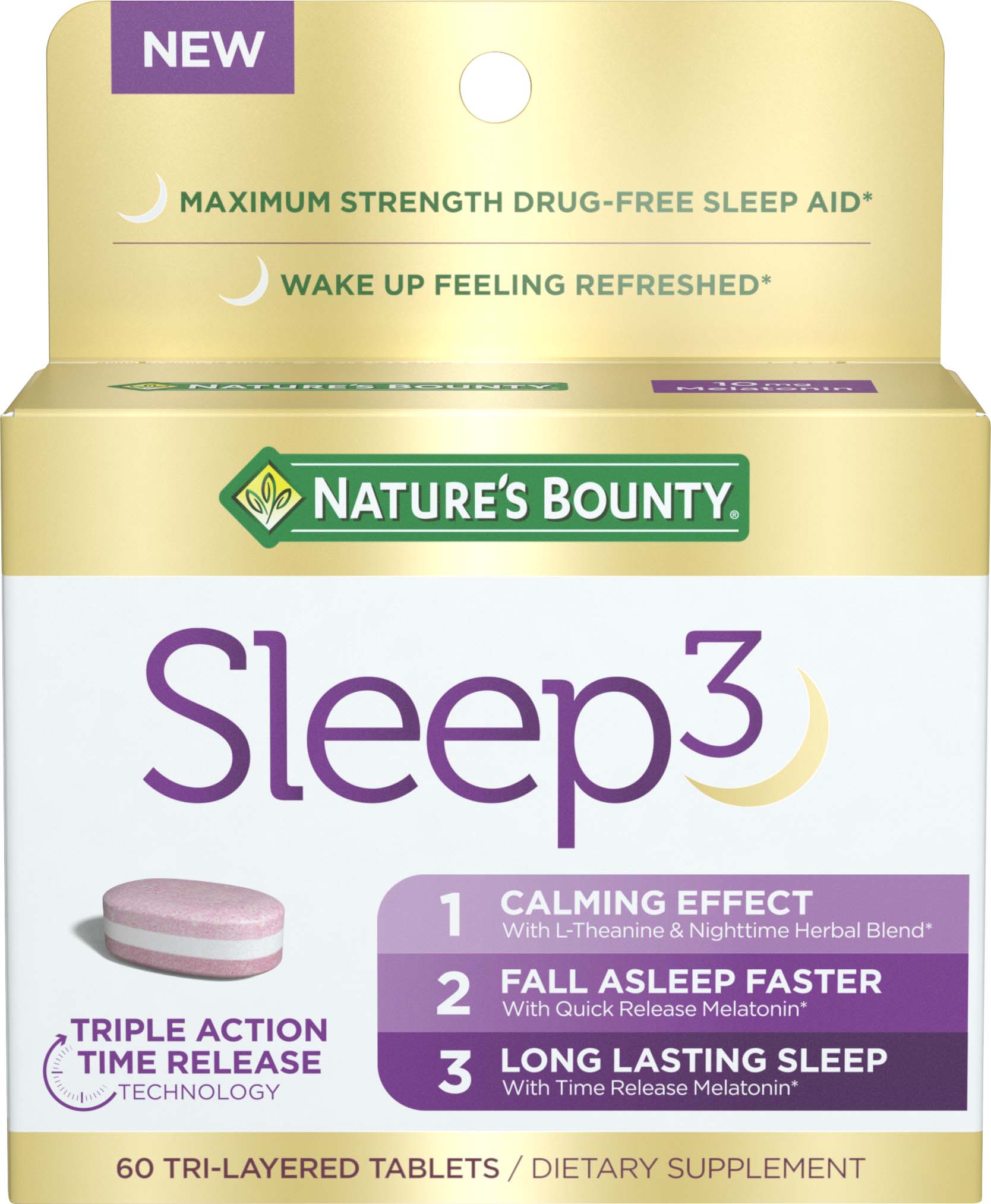 Nature's Bounty Sleep3 Tri-Layered Tablets, 60 CT