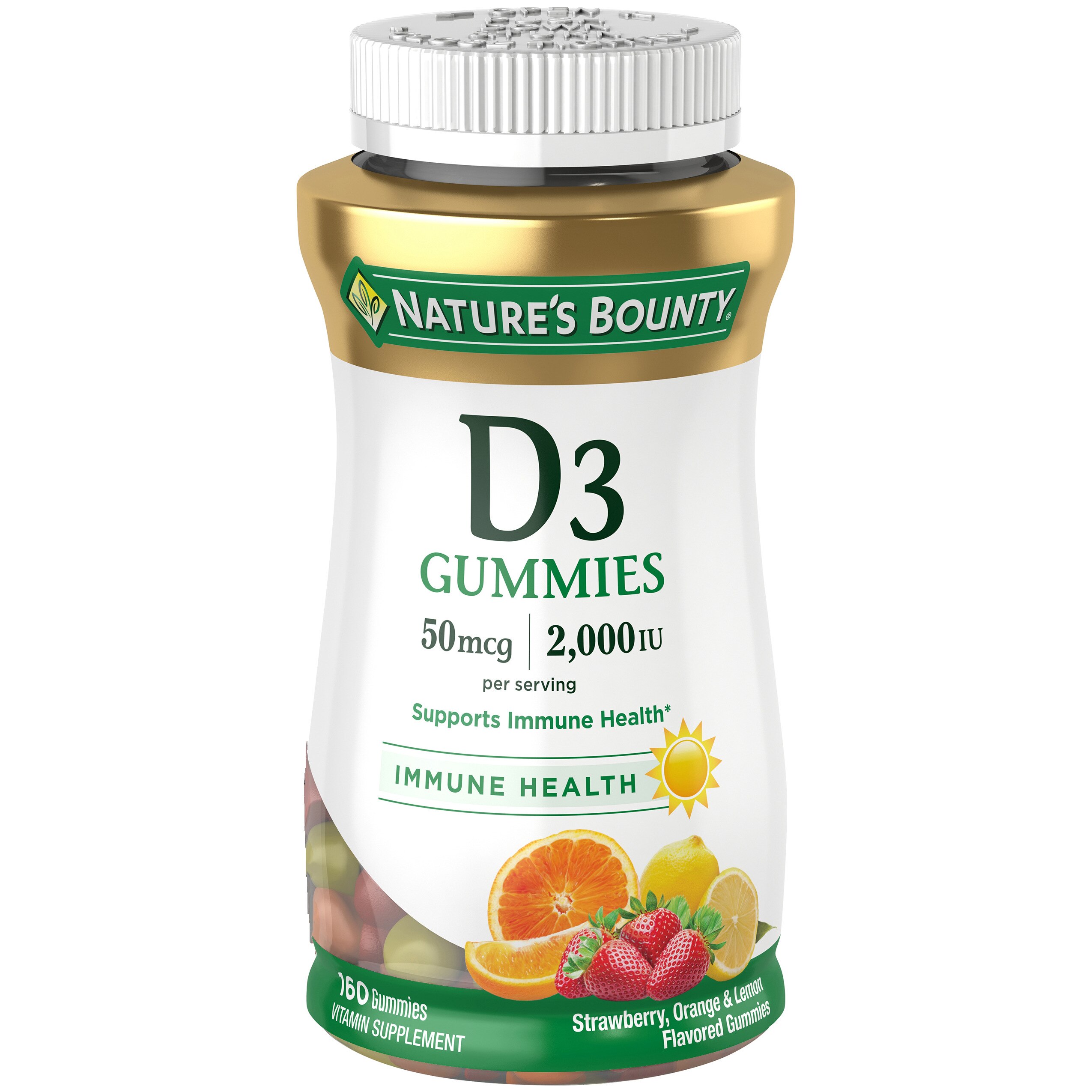 Nature's Bounty Vitamin D3 2000 IU Immune Health Gummies, 160 CT