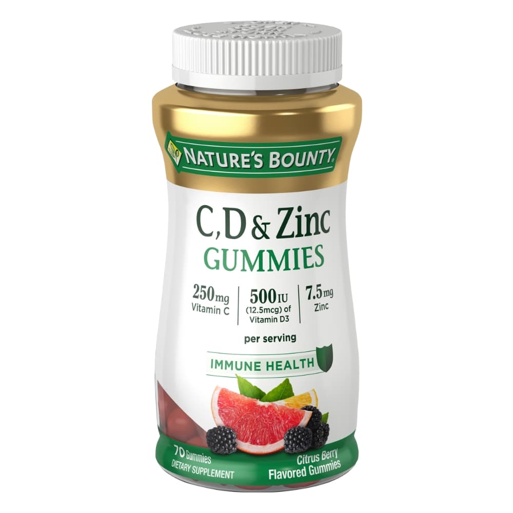 Nature's Bounty Vitamins C, D, & Zinc Immune Health Gummies, 70 CT