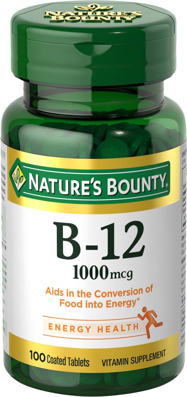 Nature's Bounty Vitamin B-12 Tablets 1000mcg, 100CT