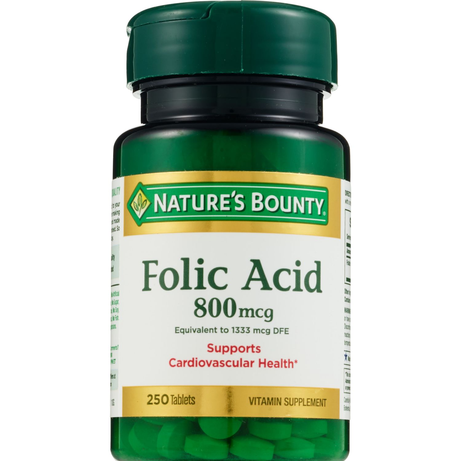 Nature's Bounty Folic Acid Tablets 800mcg, 250CT