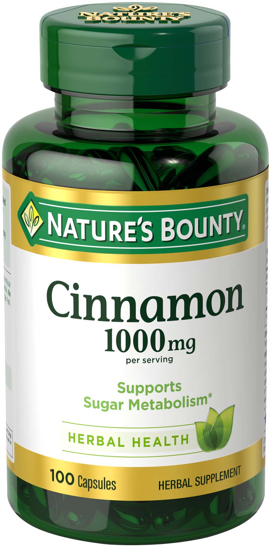 Nature's Bounty Cinnamon Capsules 1000mg, 100 CT