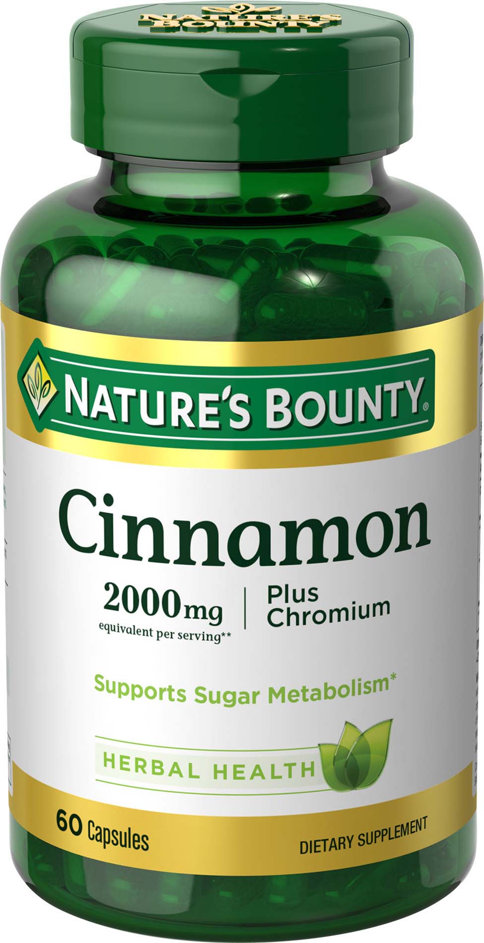 Nature's Bounty Cinnamon Plus Chromium Capsules 2000mg, 60CT