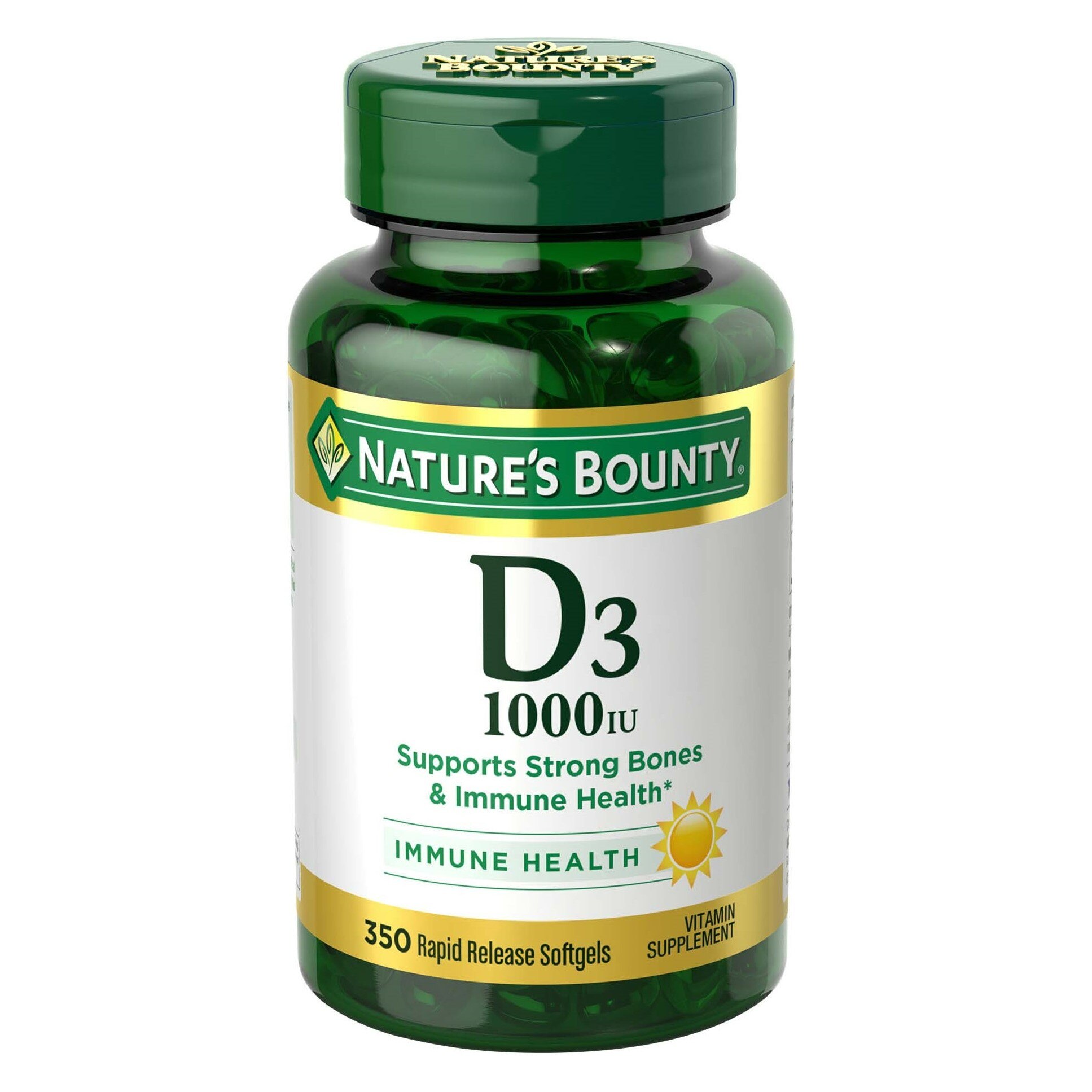 Nature's Bounty Vitamin D3  Rapid Release Softgels, 25 mcg