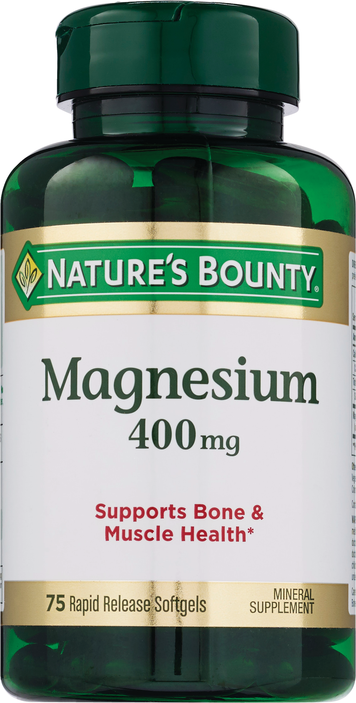 Nature's Bounty Magnesium Capsules, 400 mg, 75 CT