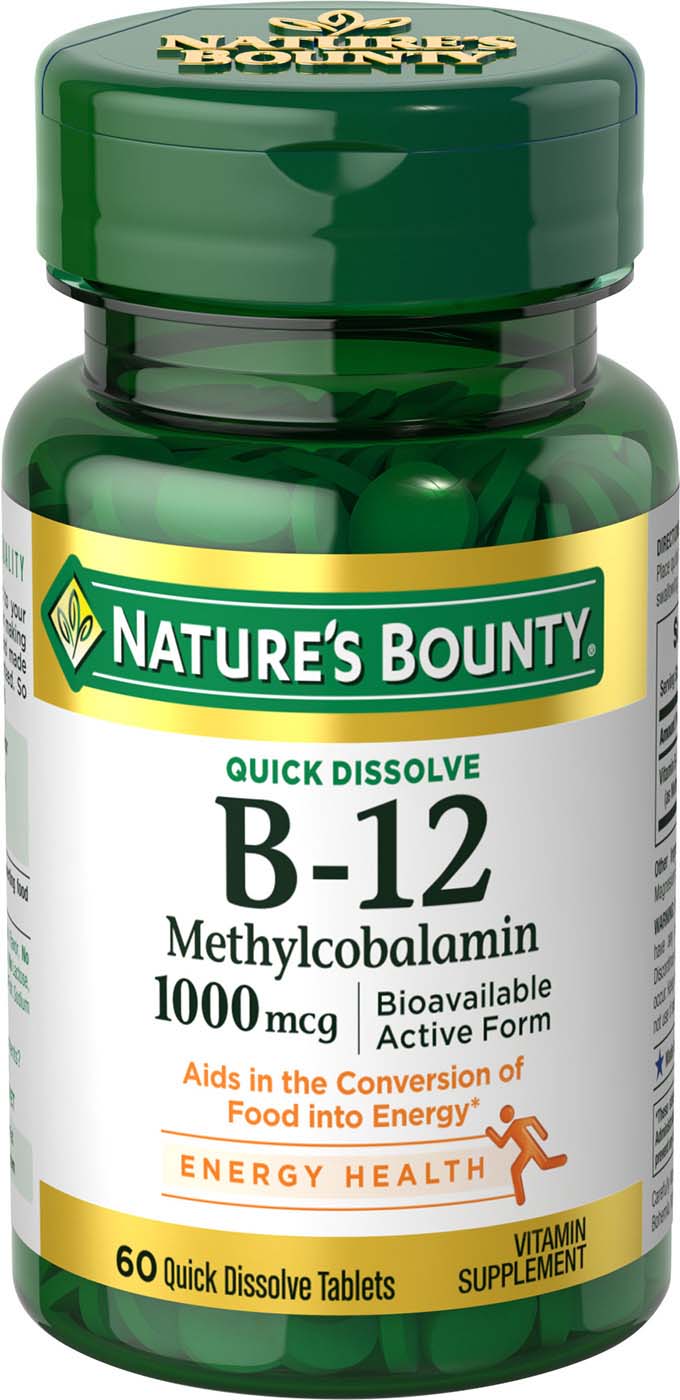 Nature's Bounty Quick Dissolve Vitamin B-12 Tablets 1000mcg, 60CT