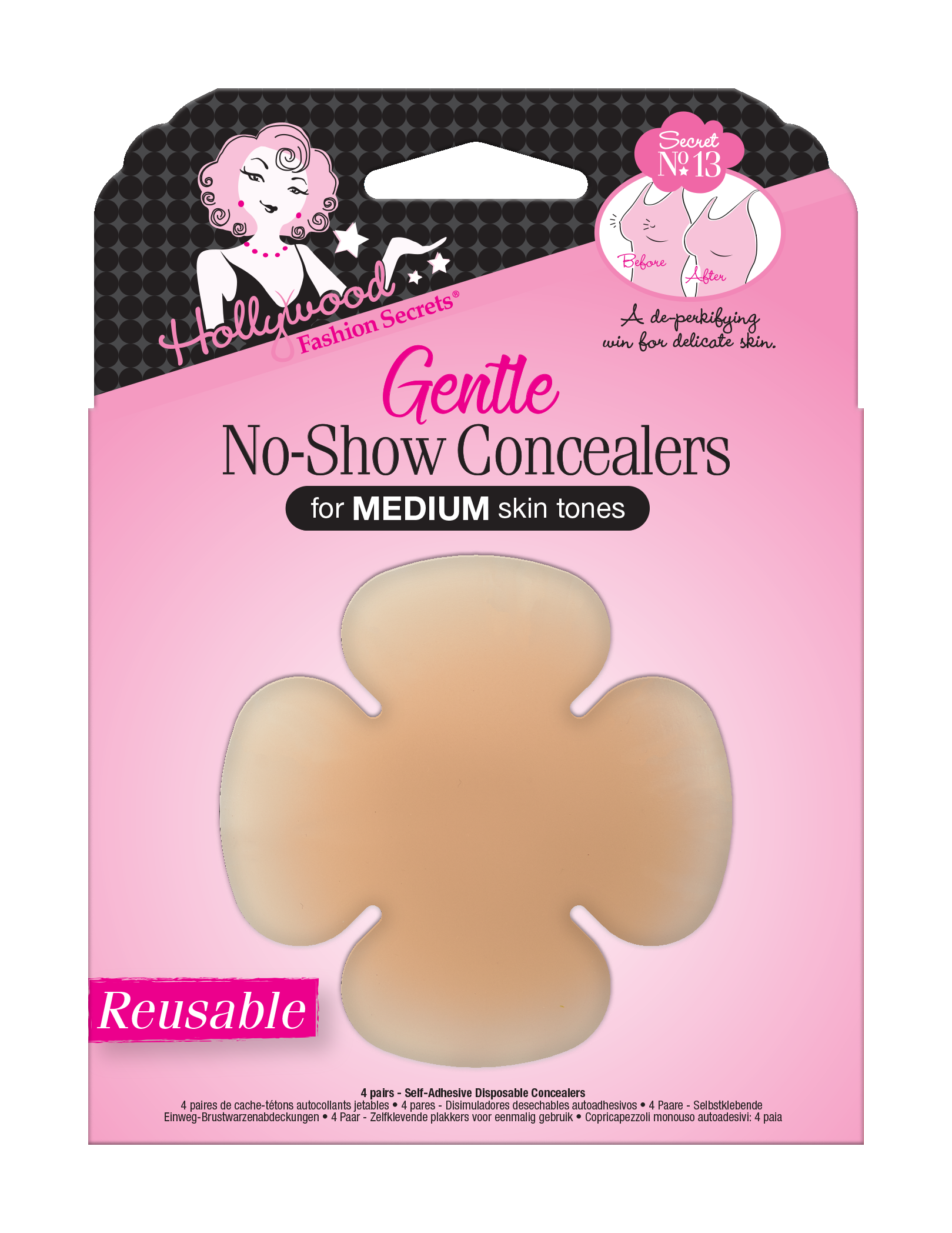 Hollywood Fashion Secrets Gentle Reusable No-Show Concealers