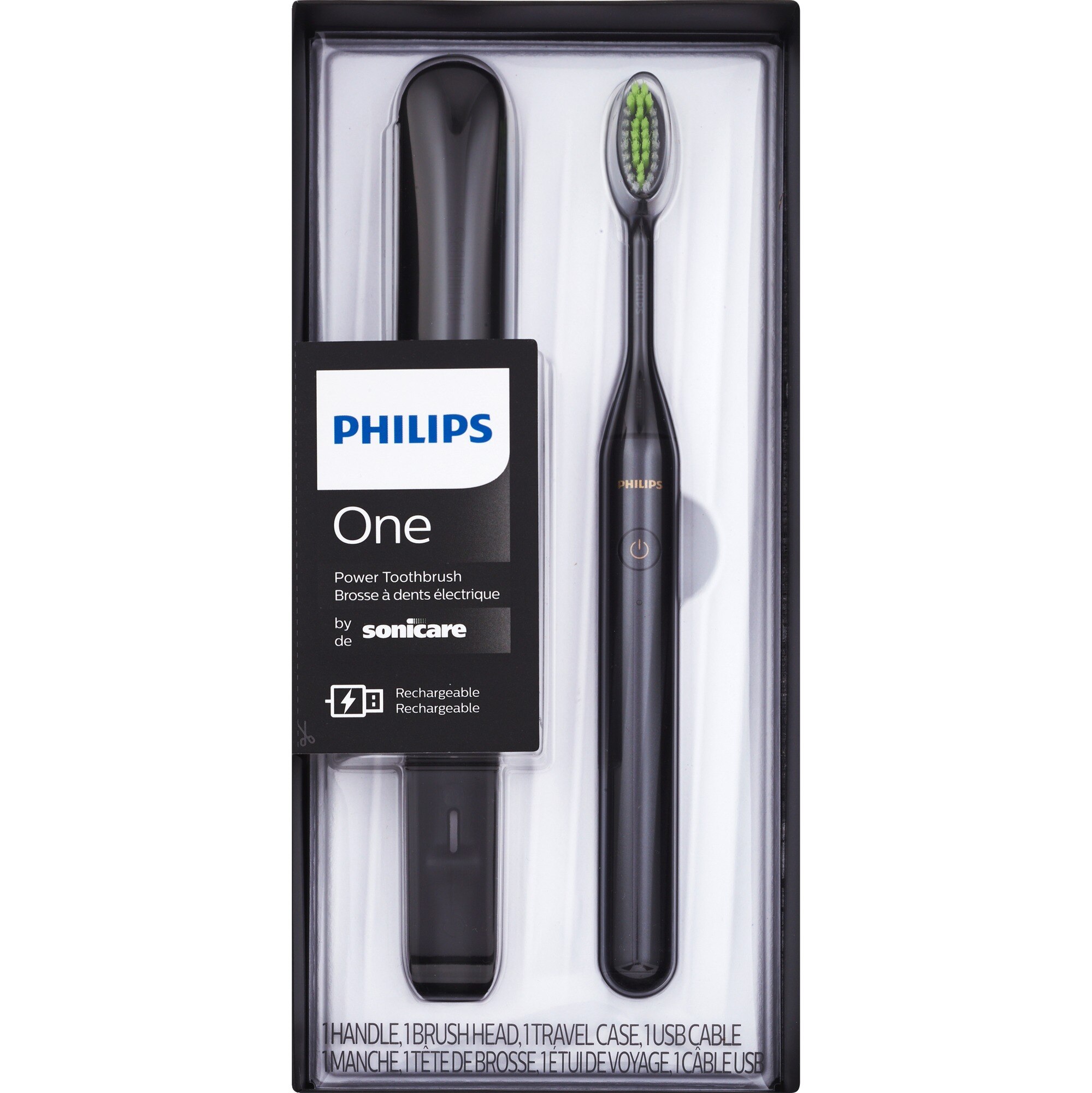 Philips One by Sonicare Rechargeable Electric Toothbrush, Shadow Black