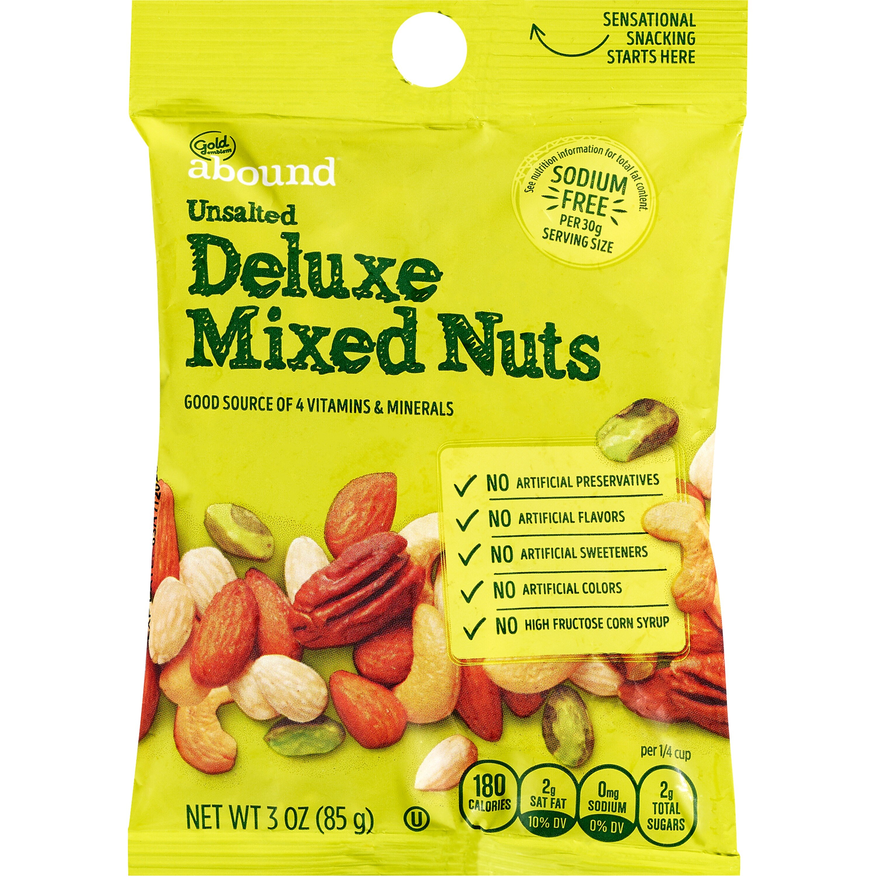 Well Market Deluxe Mixed Nuts Unsalted, 3 oz