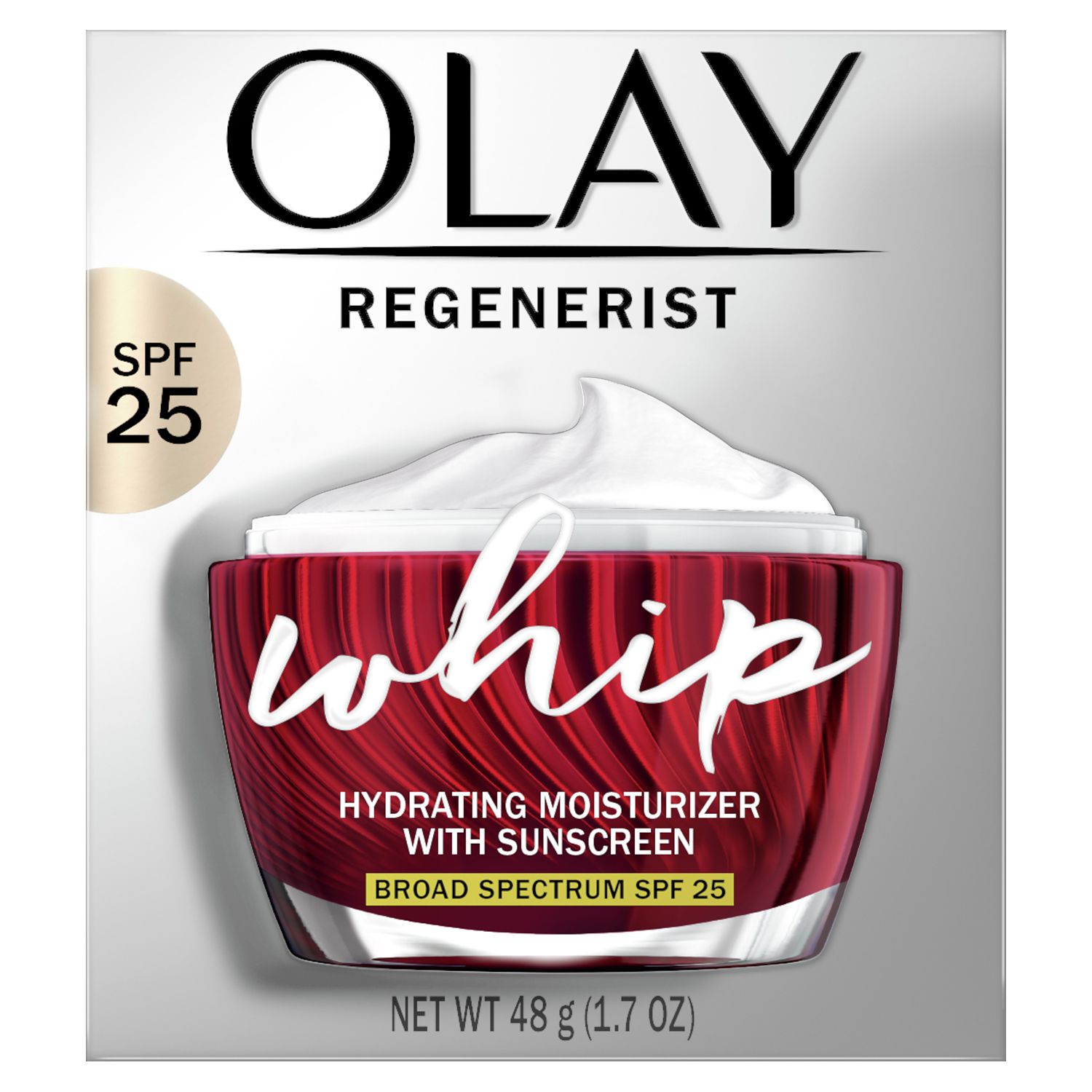 Olay Regenerist Whip with Sunscreen SPF 25 Moisturizer, 1.7 OZ