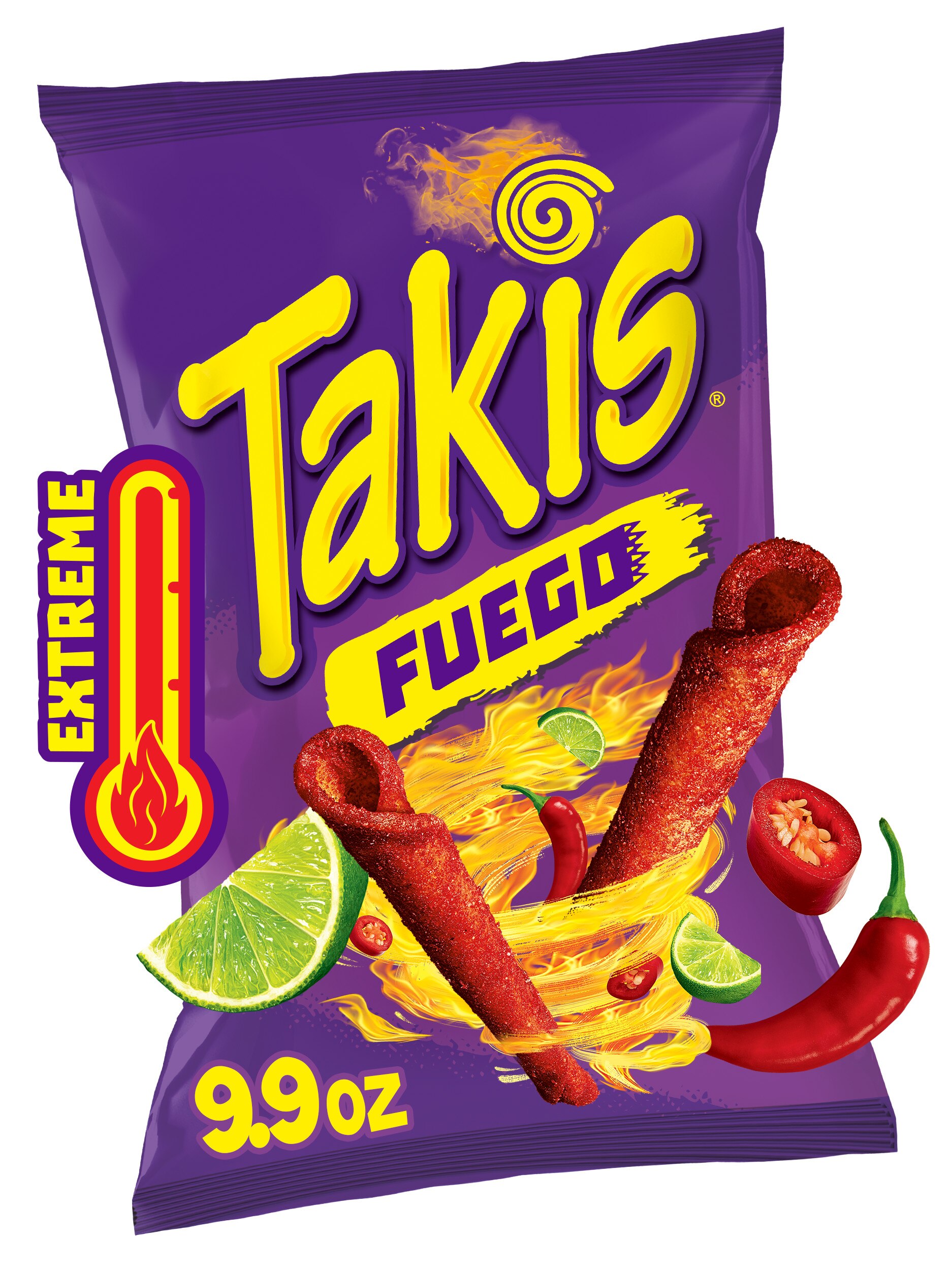 Takis Fuego Hot Chili Pepper & Lime Rolled Tortilla Chips, 9.9 oz