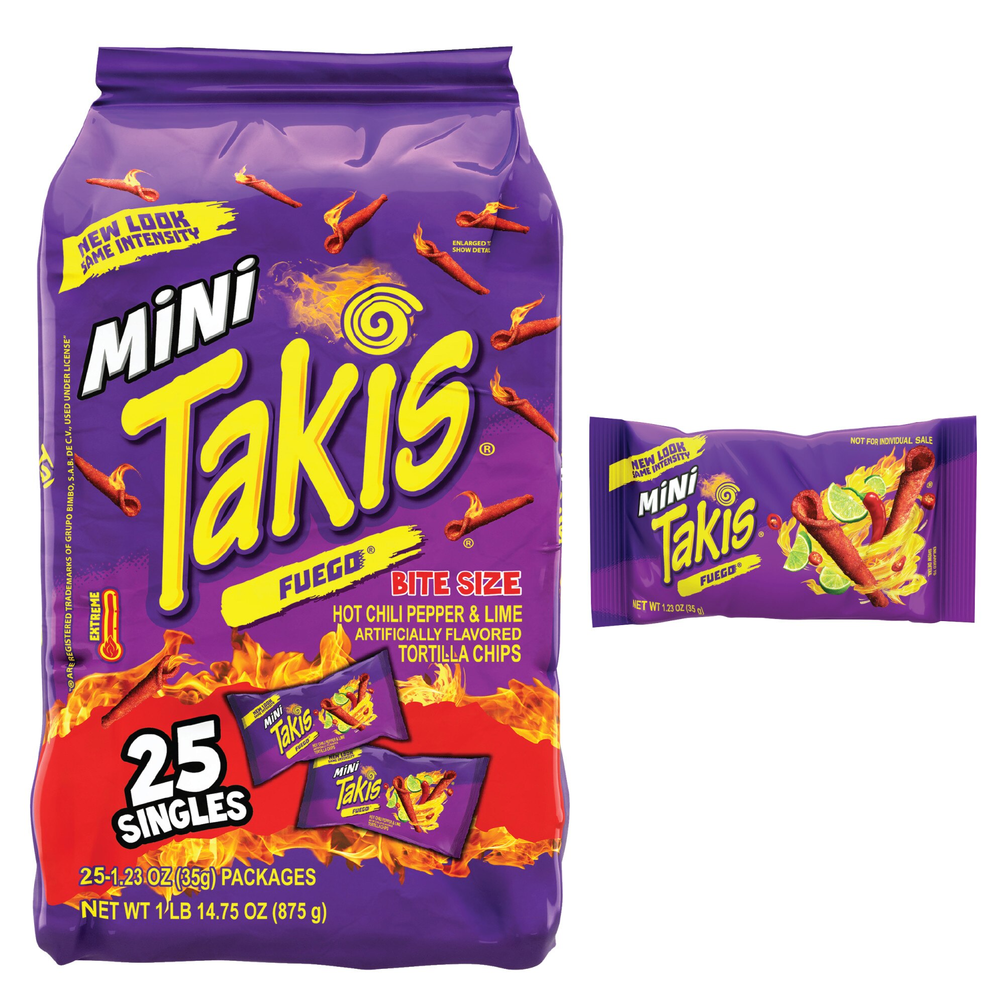 Takis Mini Fuego Hot Chili Pepper & Lime Rolled Tortilla Chips