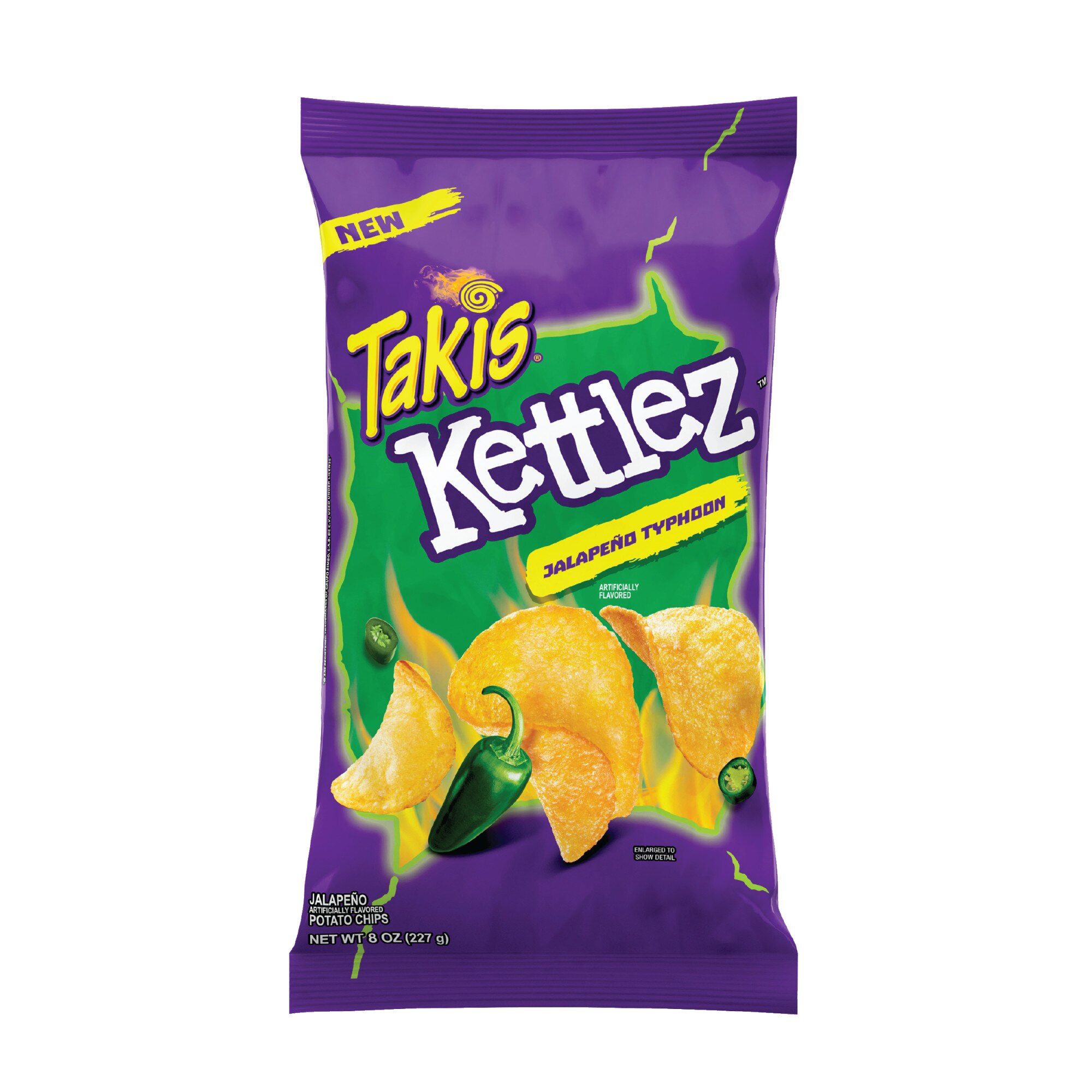 Takis Kettlez Jalapeno Typhoon Jalapeno Kettle-Cooked Potato Chips, 8 OZ