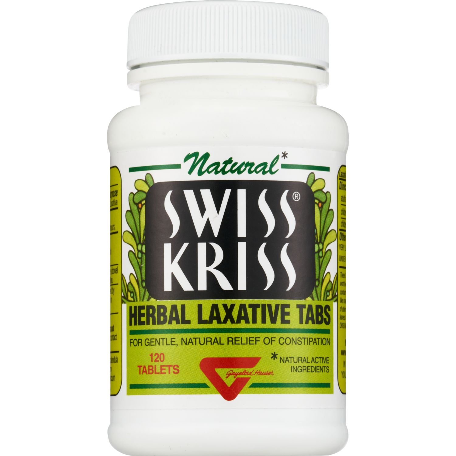 Swiss Kriss Natural Herbal Laxative Tablets, 120 CT