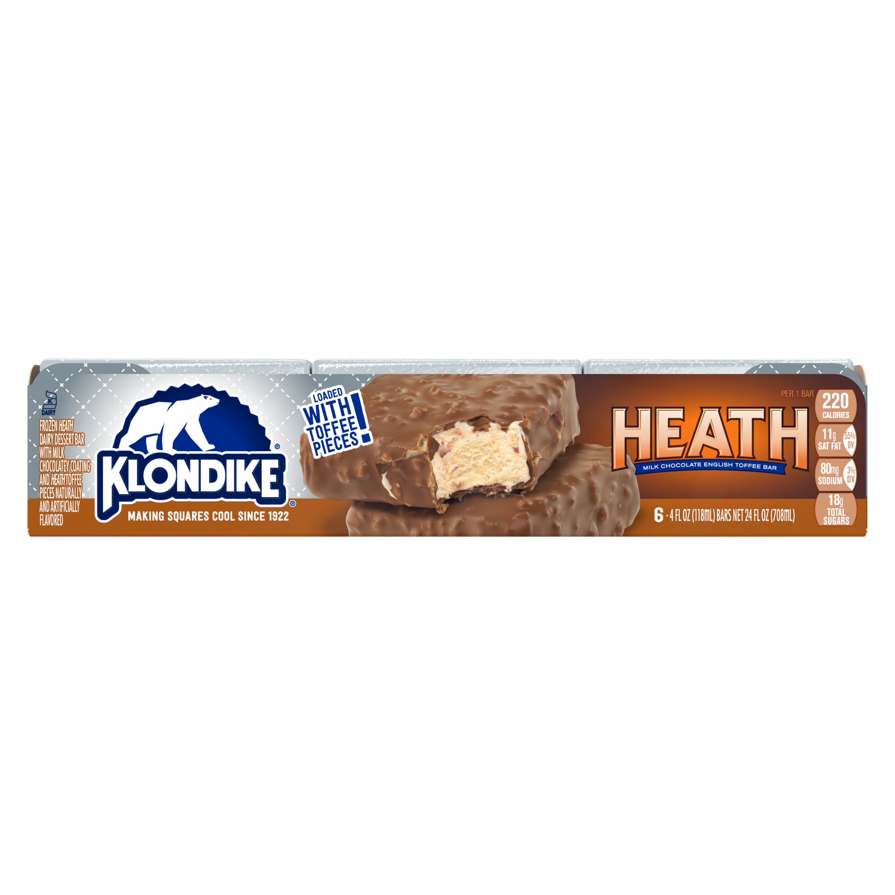 Klondike Heath Frozen Dairy Dessert Bar, 6 CT