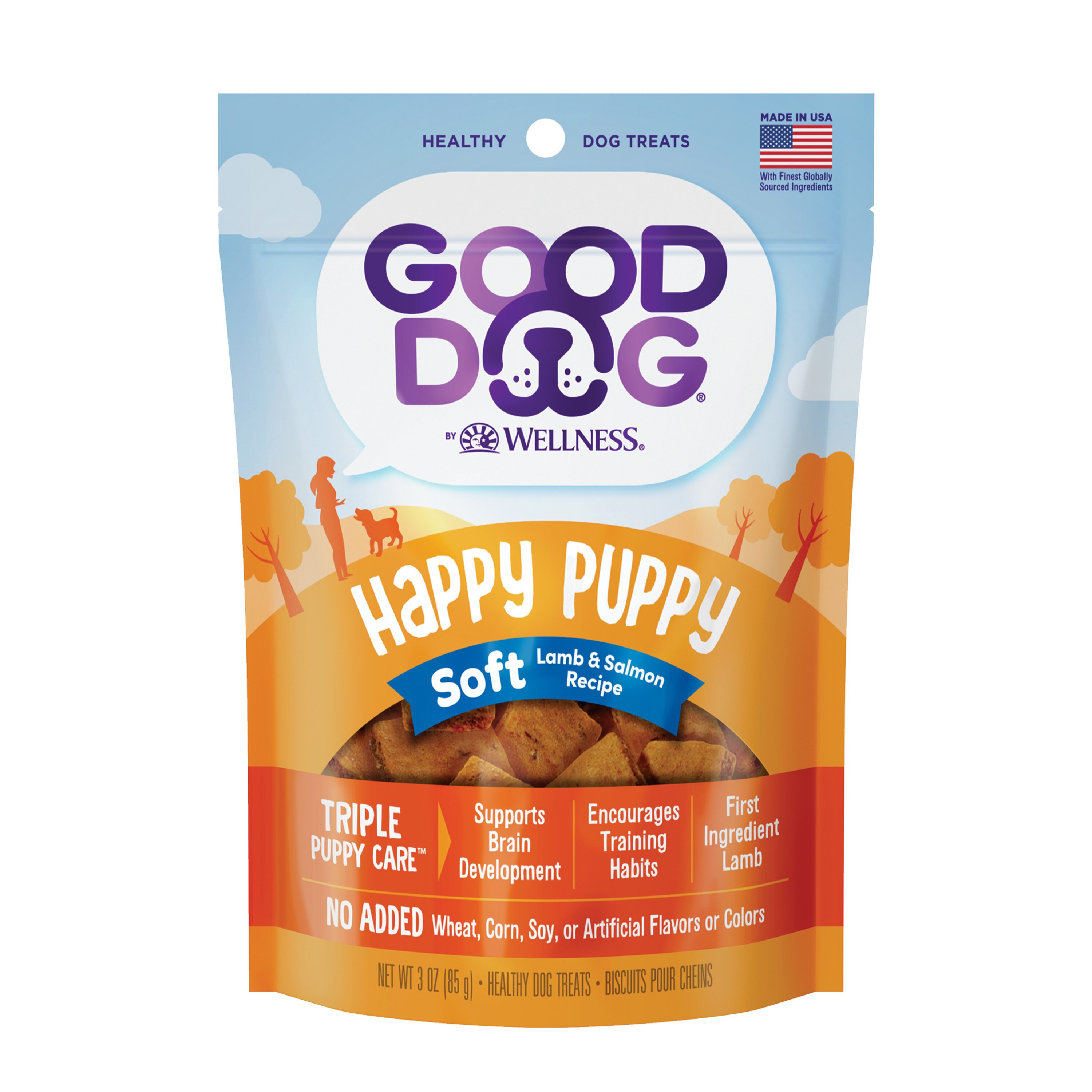 Good Dog by Wellness Happy Puppy Treats Lamb & Salmon Recipe, 3oz Bag