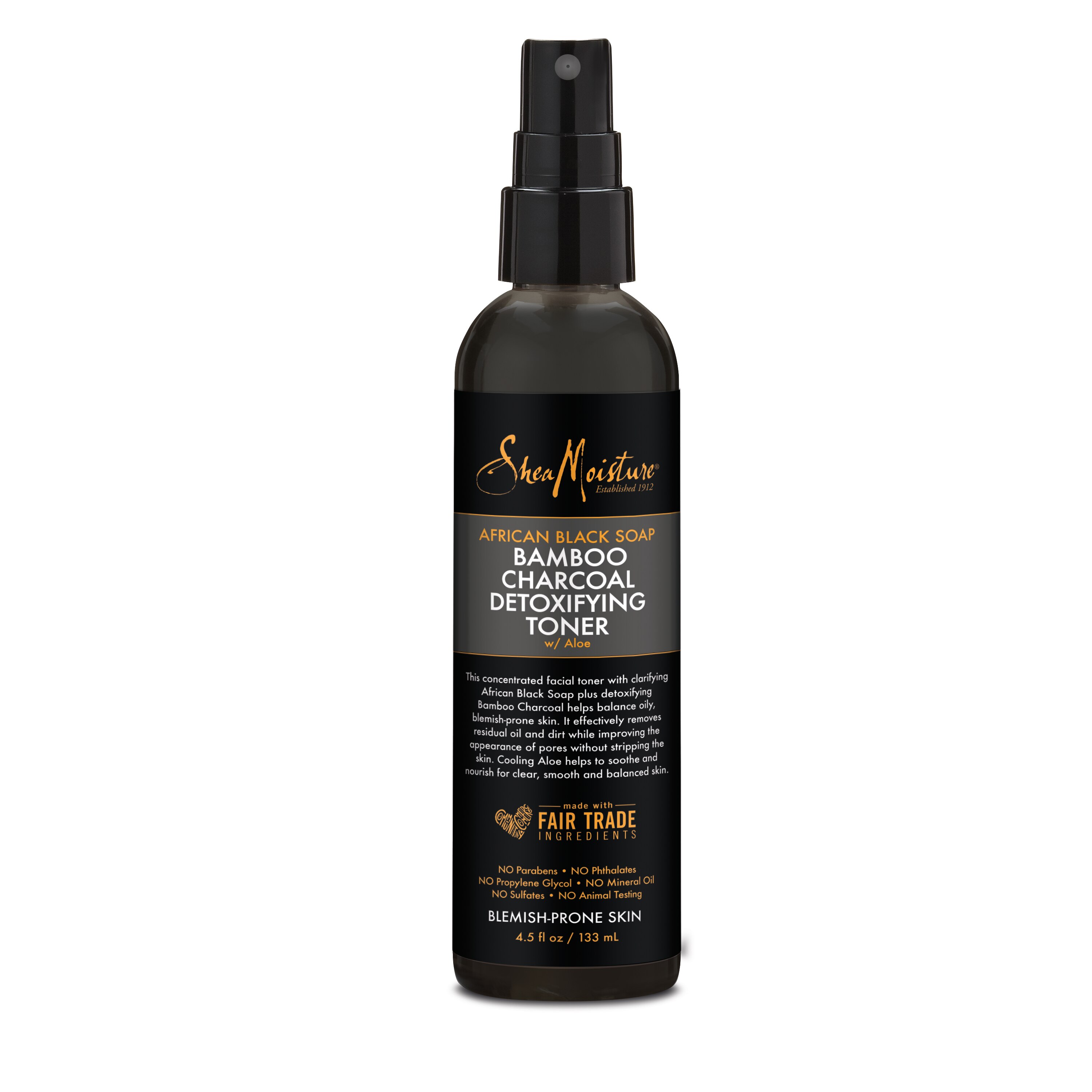 SheaMoisture African Black Soap & Bamboo Charcoal Detoxifying Toner, 4.5 OZ