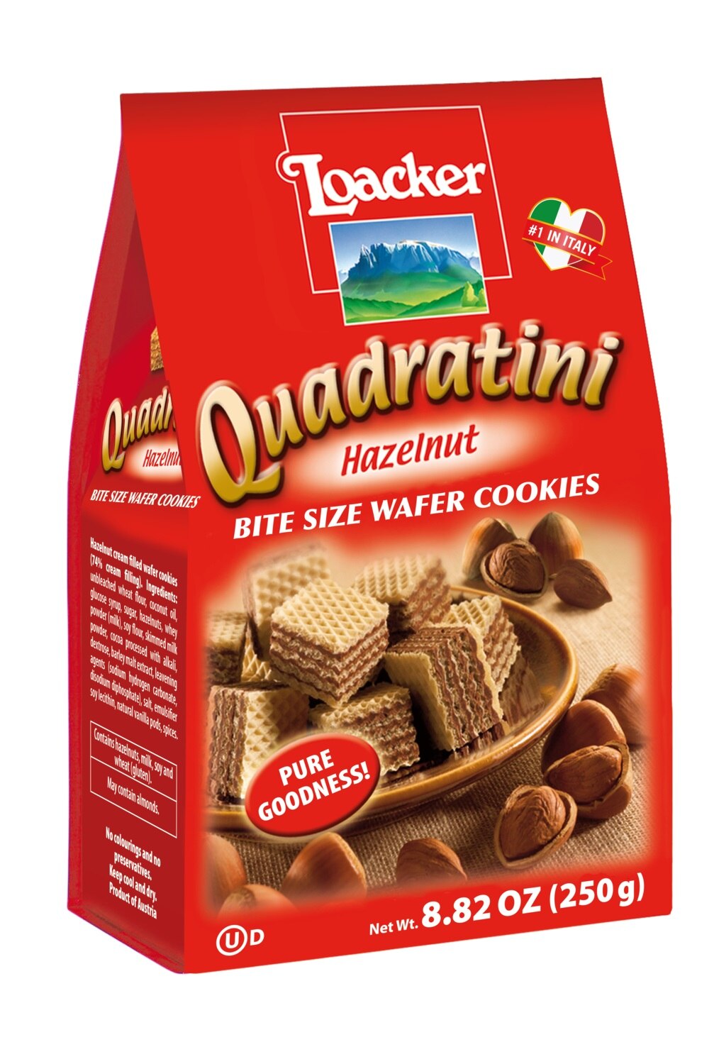 Loacker Quadratini Bite Size Wafer Cookies, 8.82 oz