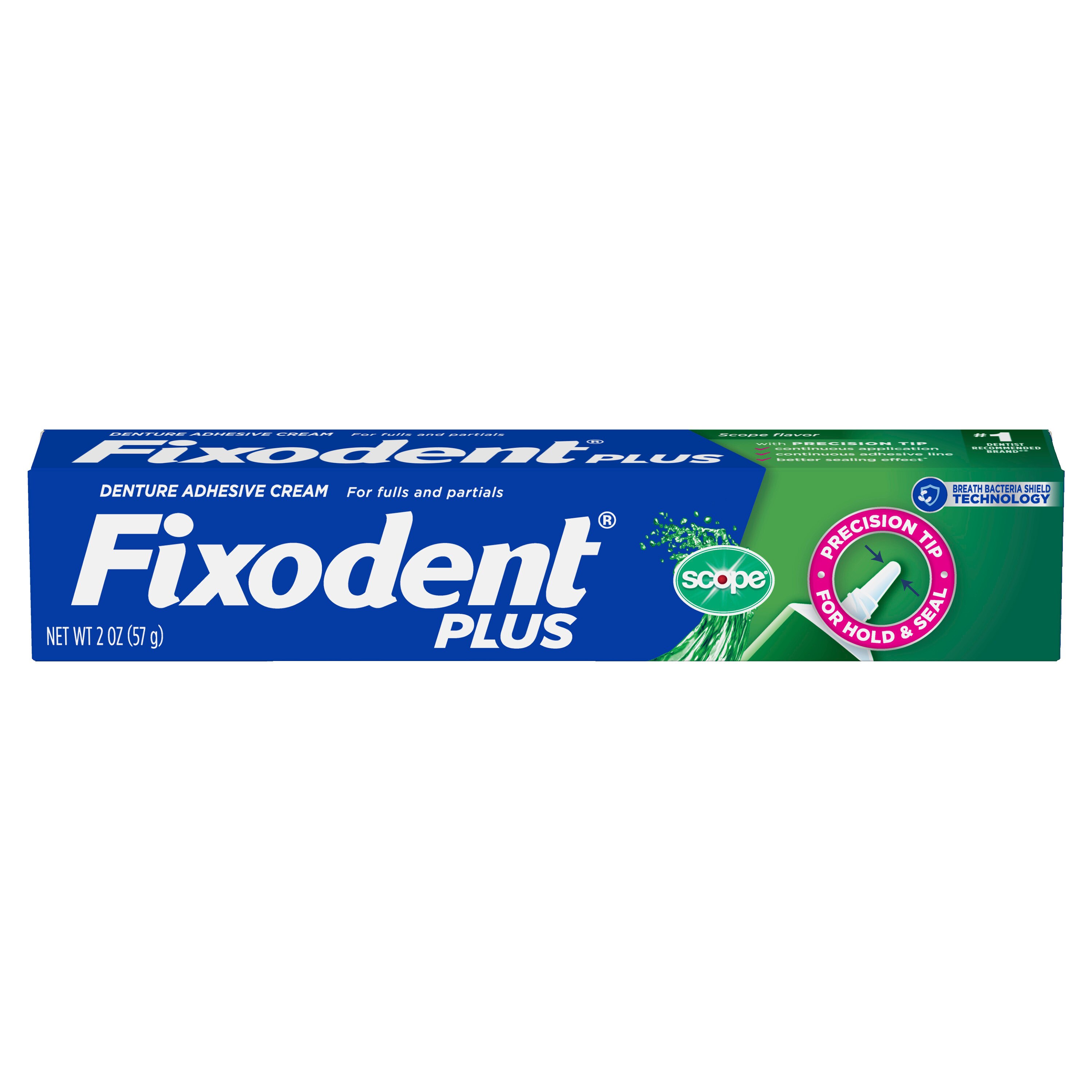 Fixodent Plus Scope Denture Adhesive Cream for Fulls and Partials