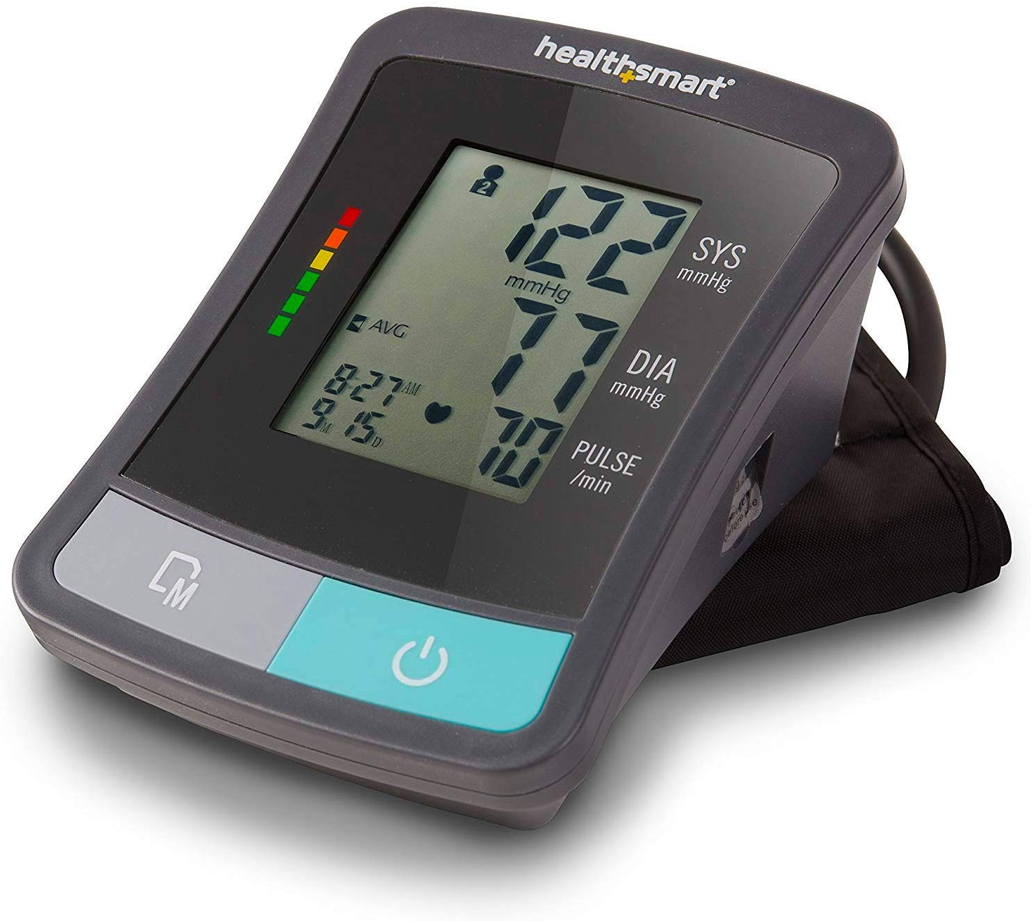 HealthSmart Standard Series Automatic Digital Upper Arm Blood Pressure Monitor, Black and Gray