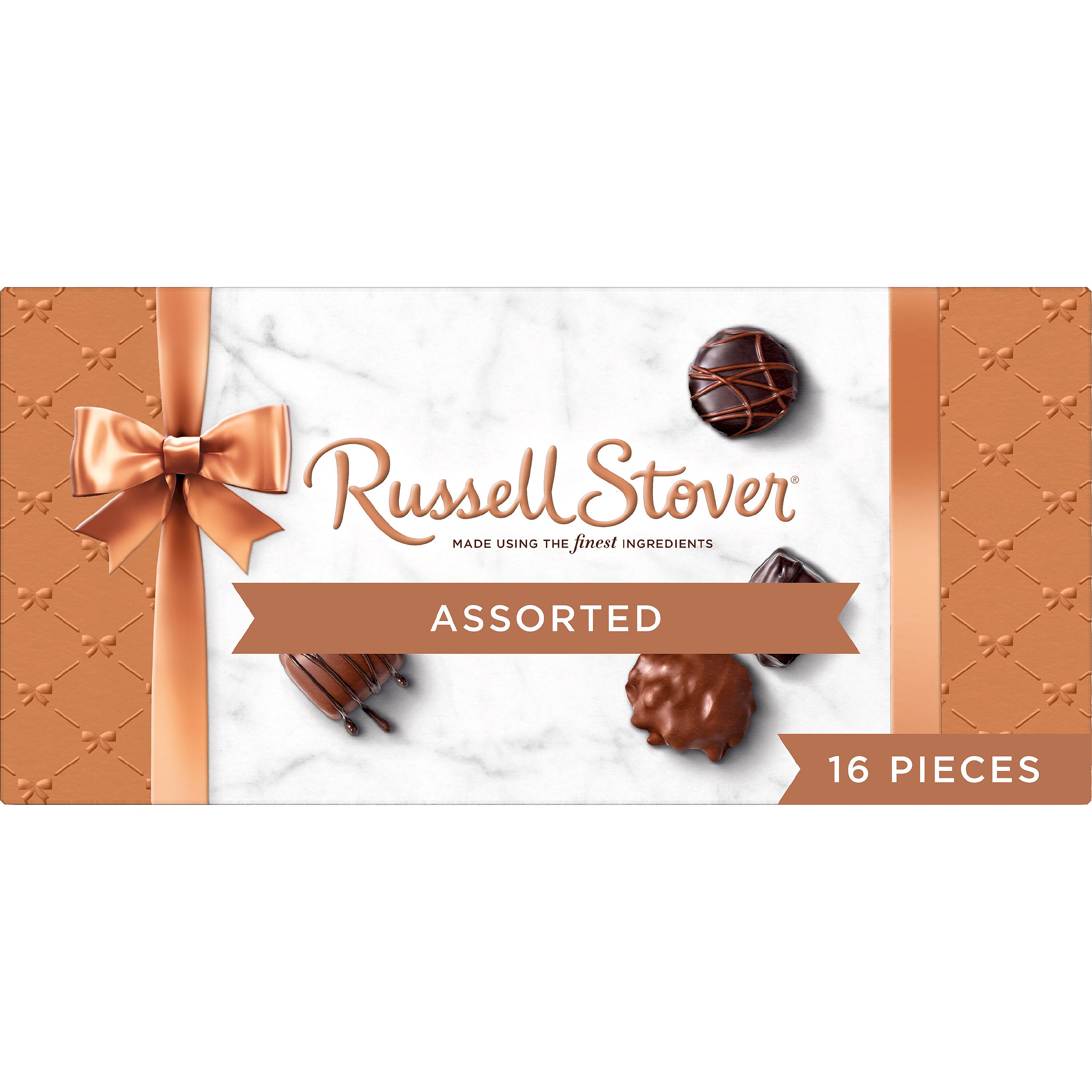 Russell Stover Assorted Milk & Dark Chocolate Gift Box, 16 ct, 9.4 oz