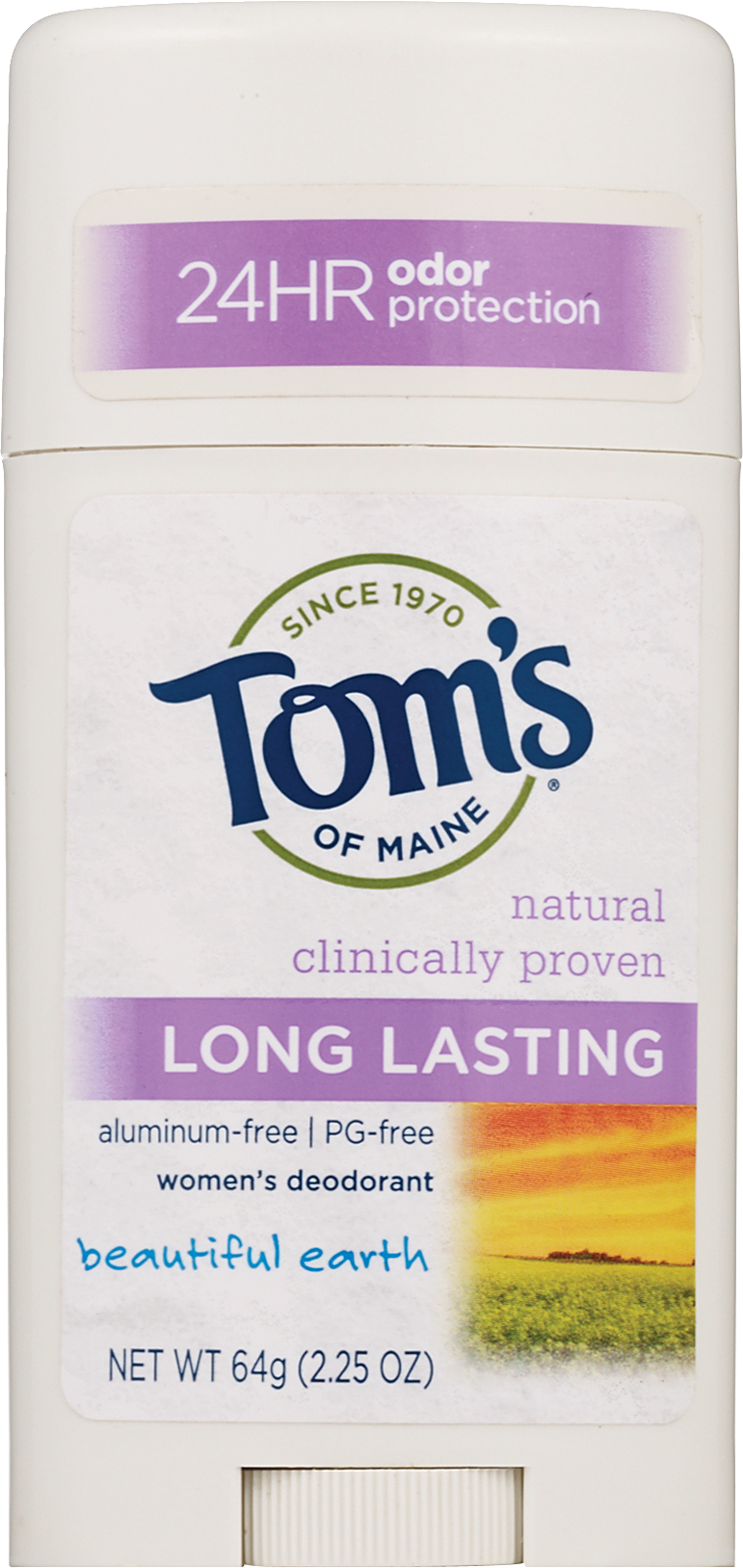 Tom's of Maine 24-Hour Long Lasting Deodorant Stick, Beautiful Earth, 2.25 OZ