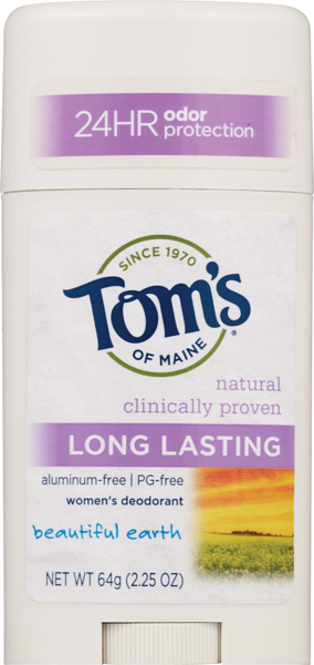 Tom's of Maine 24-Hour Long Lasting Deodorant Stick, Beautiful Earth, 2.25 OZ