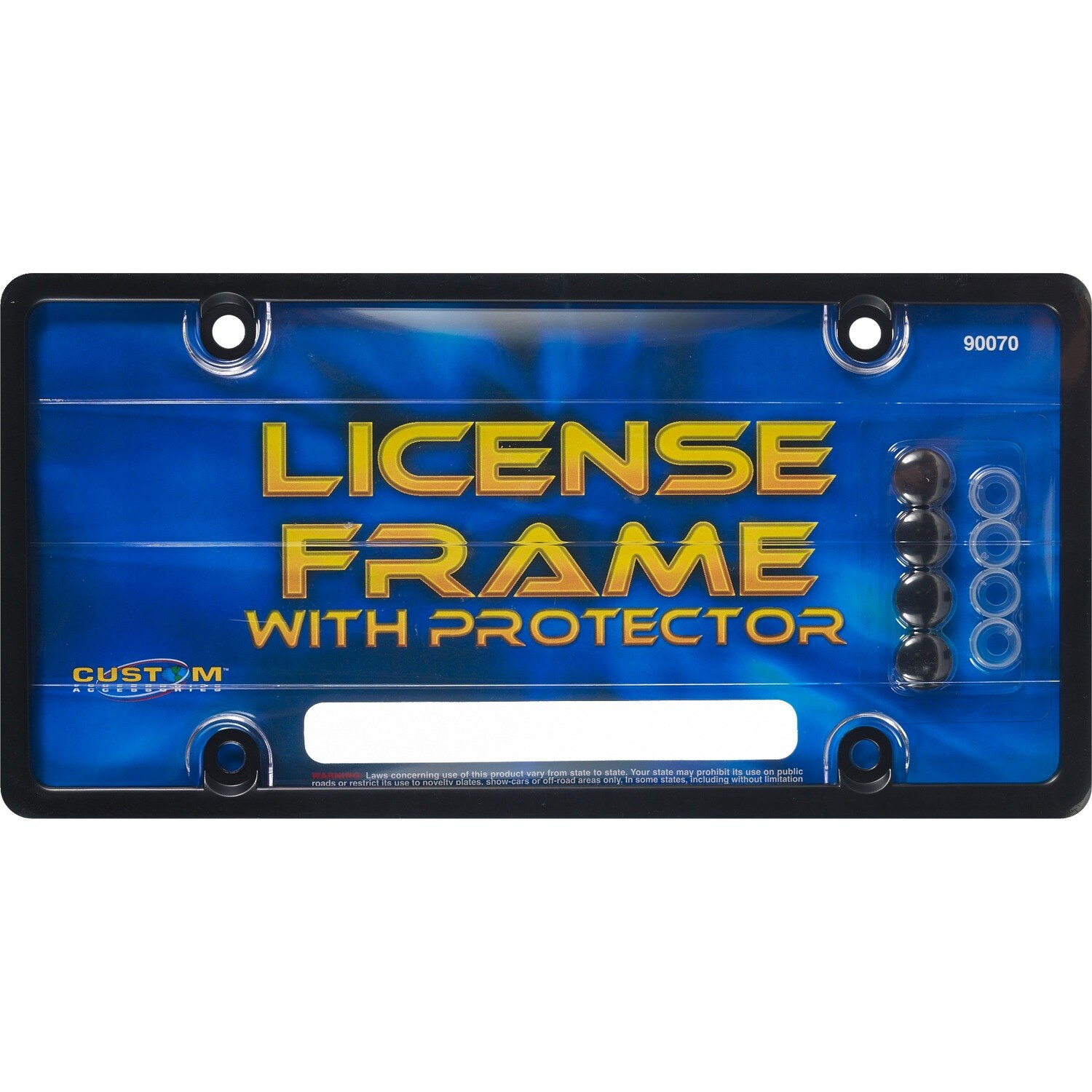 Custom Accessories Black License Frame with Protector