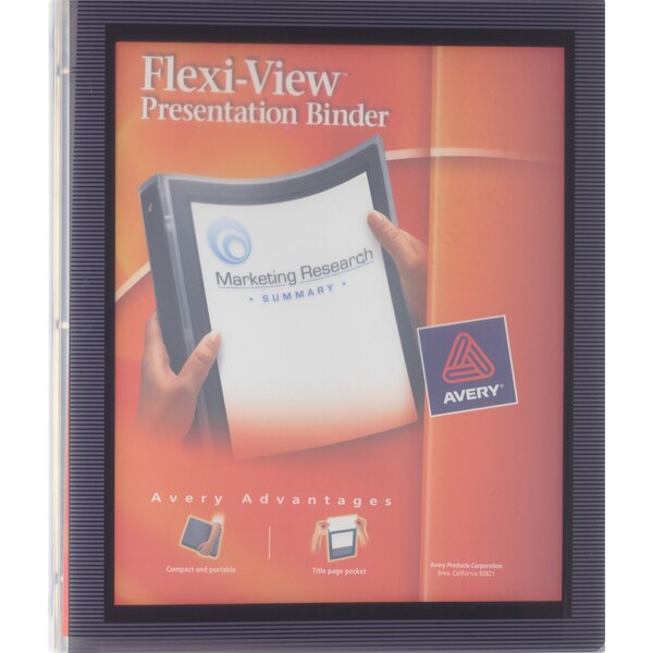 Avery 3-Ring Flexi-View Presentation Binder, Assorted Colors, 1/2 in