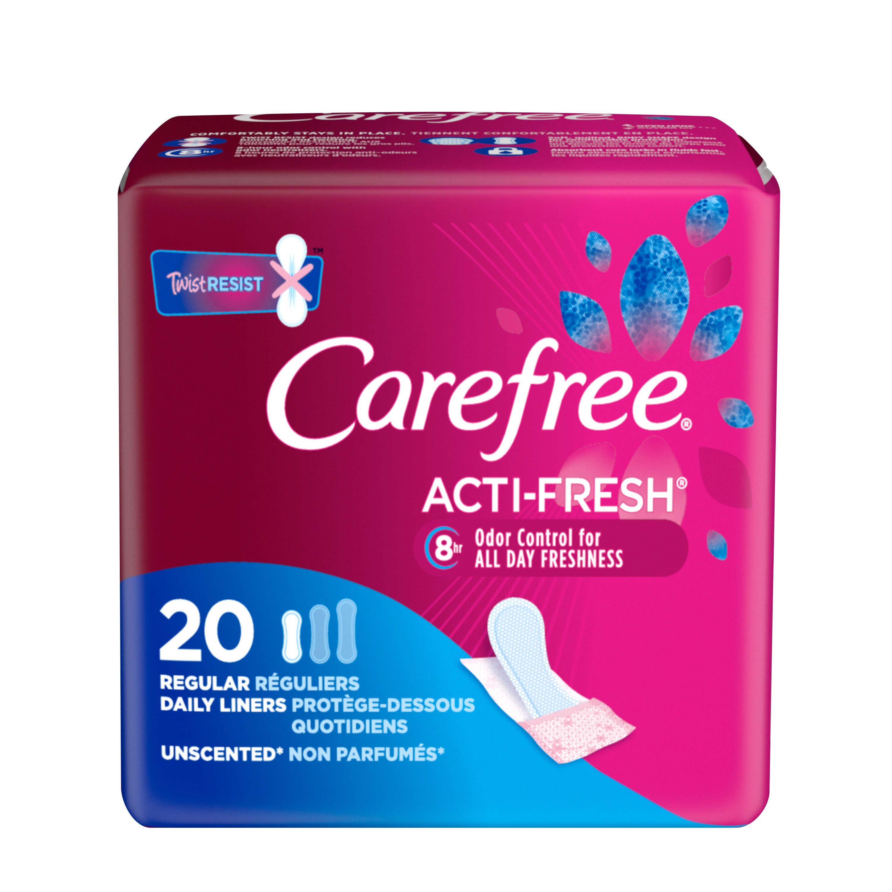 Carefree Acti-Fresh Panty Liners To Go, Unscented, Regular