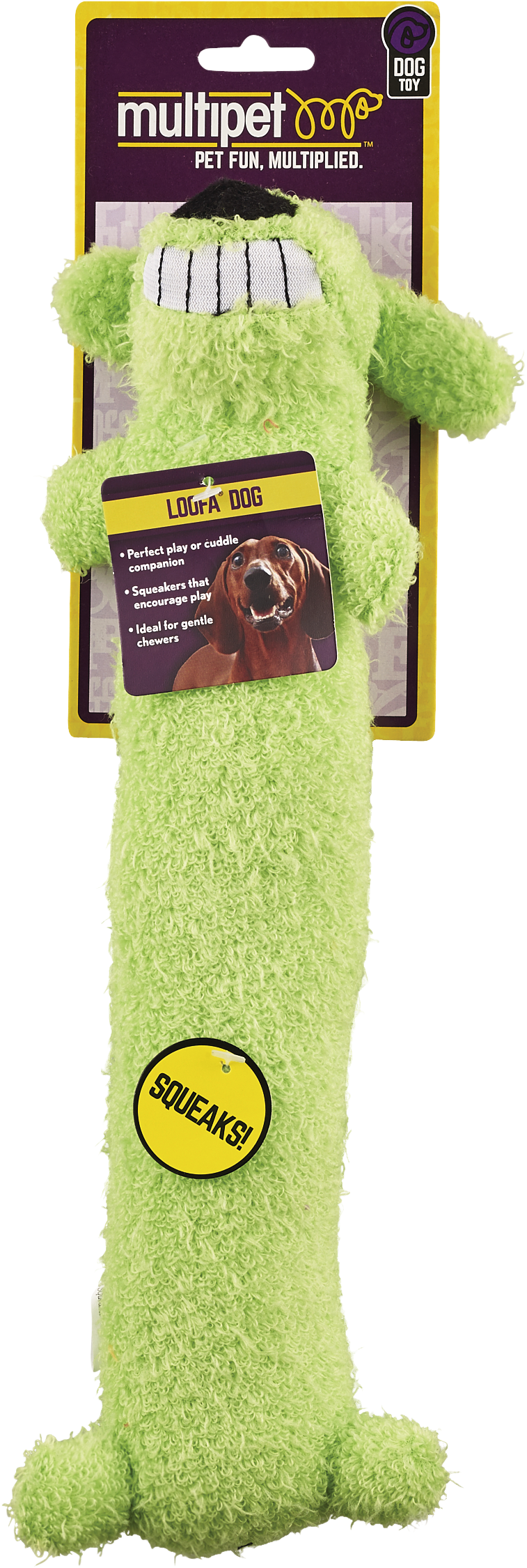 Multipet Loofa Dog Toy, Medium Size, Assorted Colors