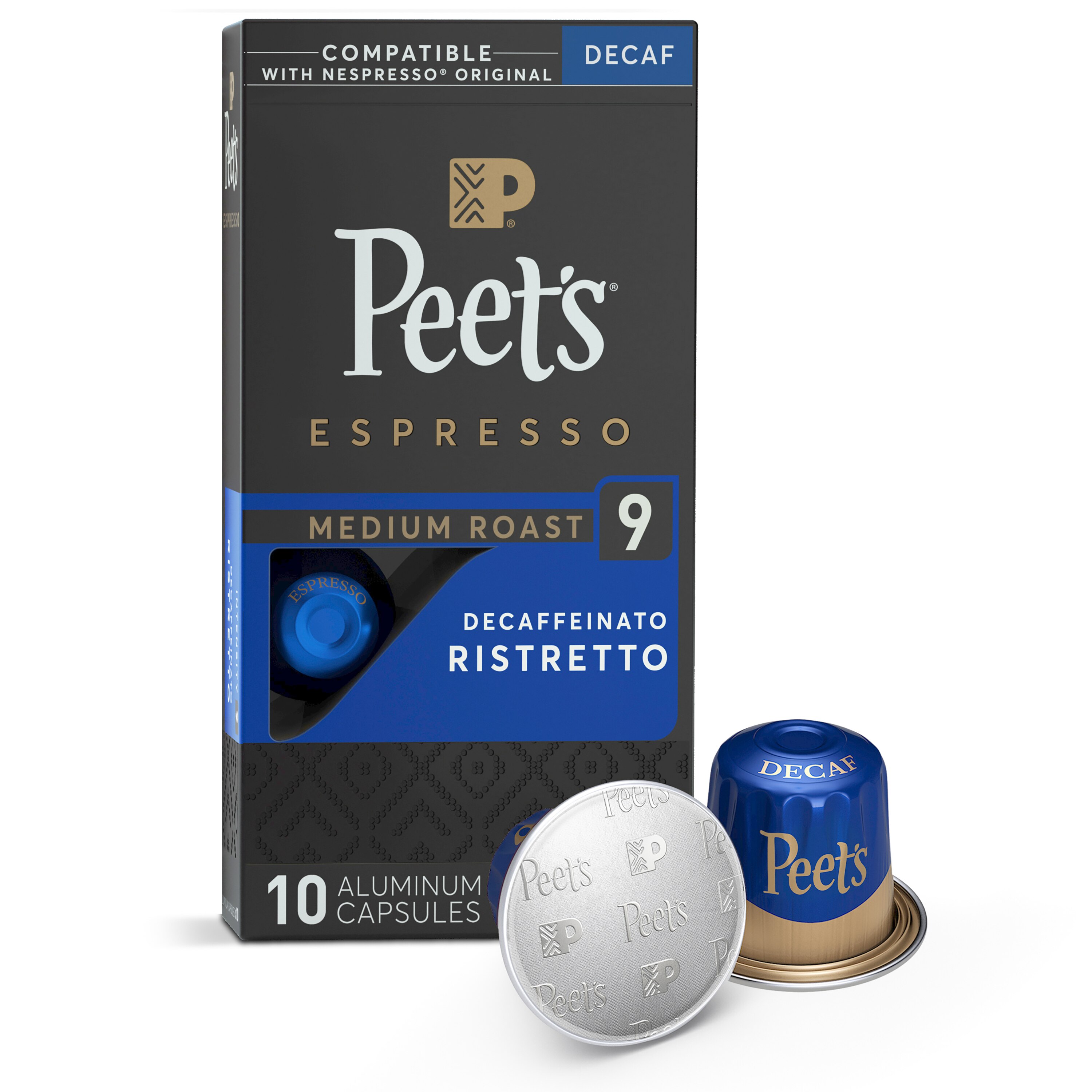 Peet's Espresso Ristretto Decaffeinato Medium Roast Capsules, 10 CT