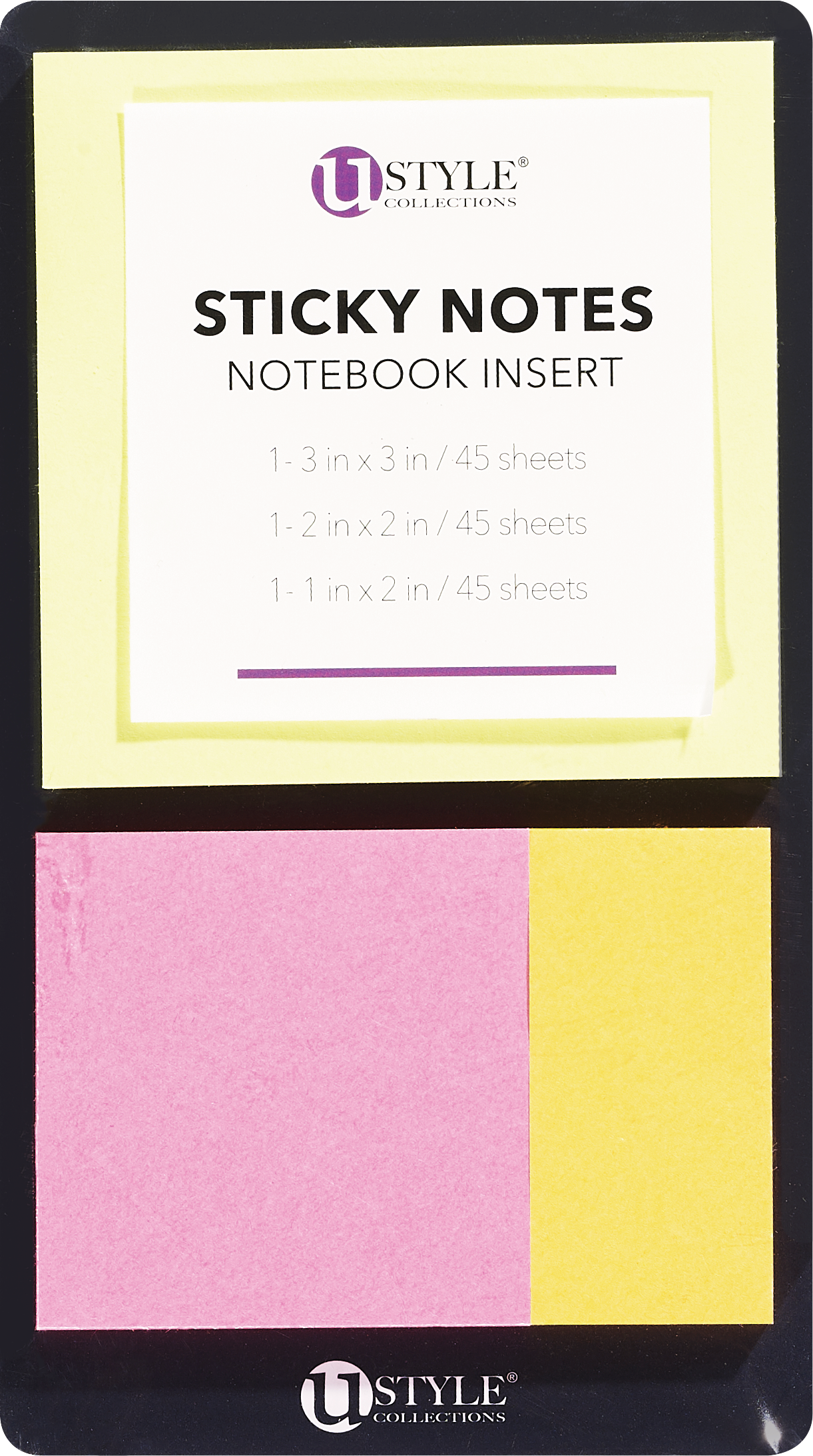 U Style Collections Sticky Notes Notebook Insert, 3 Pack