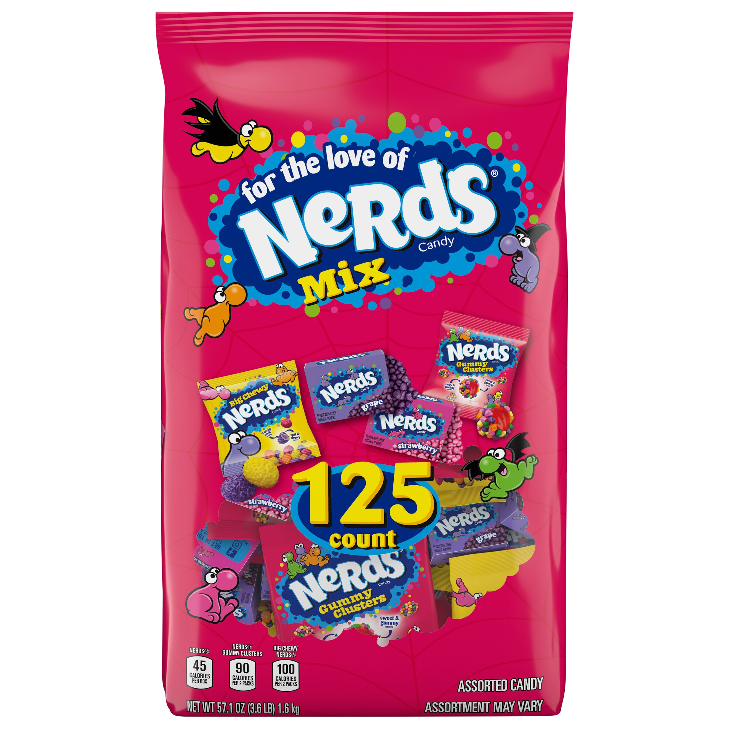 Nerds, Assorted Halloween Trick or Treat Candy Mixed Bag, 90 ct, 41.76 oz 