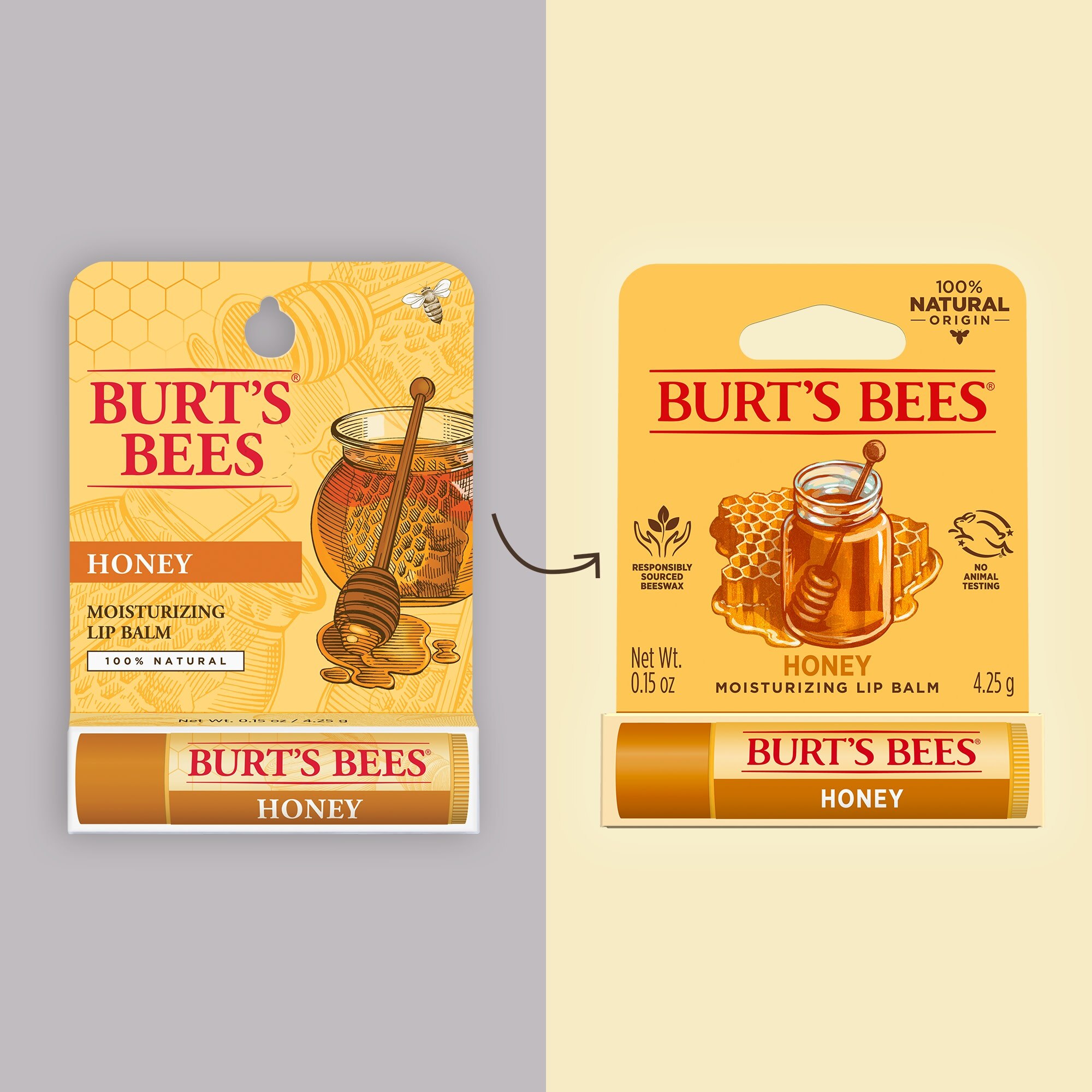 Burt's Bees 100% Natural Moisturizing Lip Balm, Honey with Beeswax