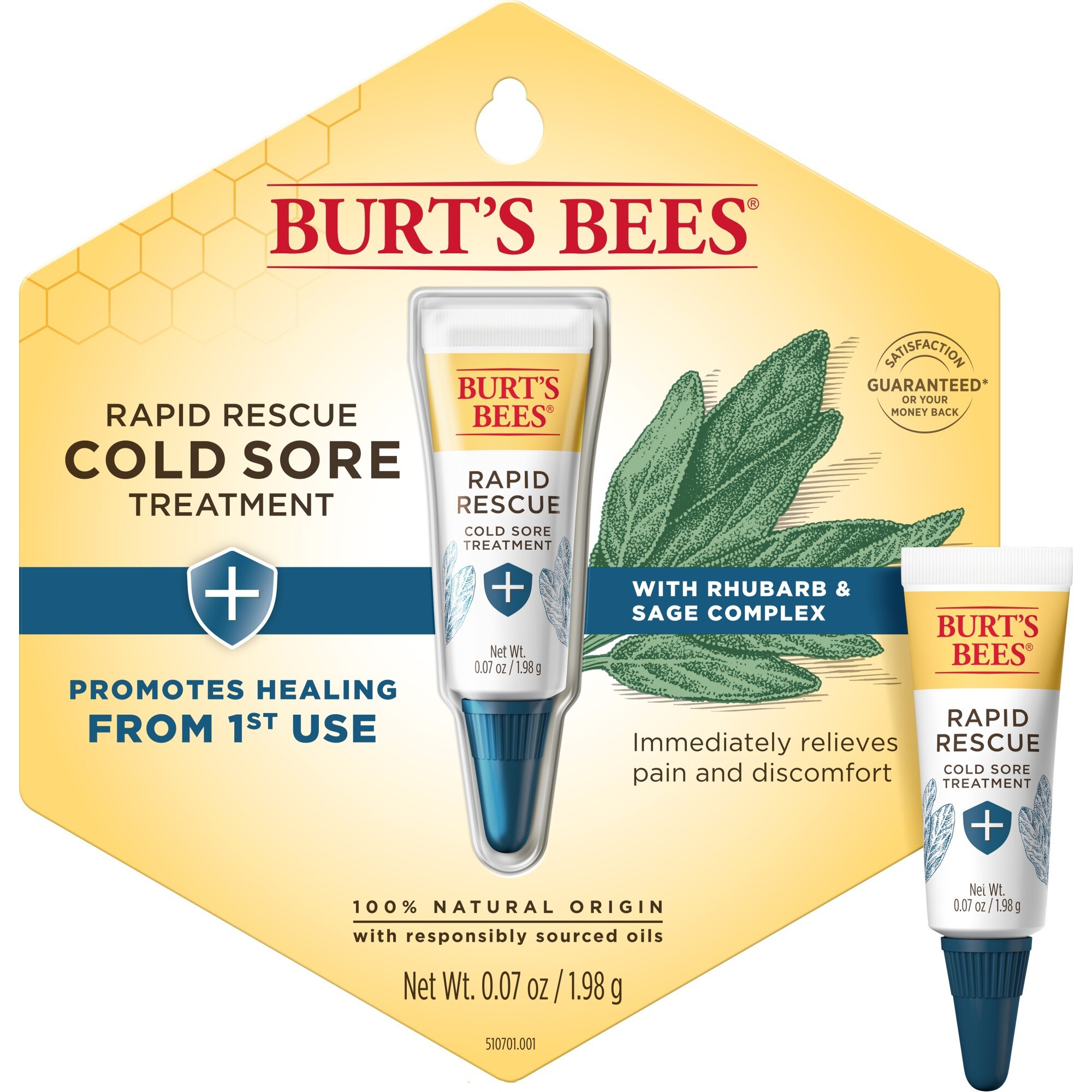 Burt's Bees Rapid Rescue Cold Sore Treatment, 0.07 OZ