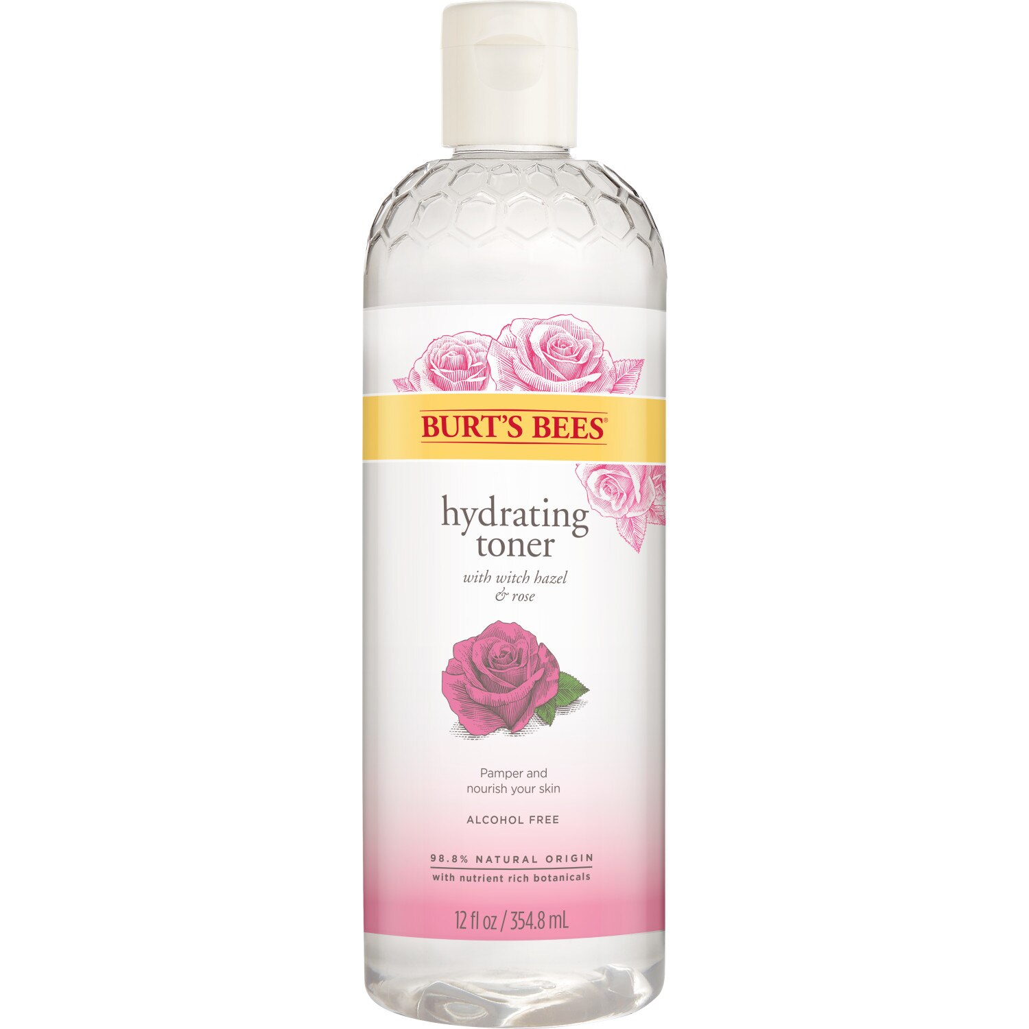 Burt's Bees Calming Toner with Witch Hazel & Rose, Fresh Floral Scent, 12 OZ