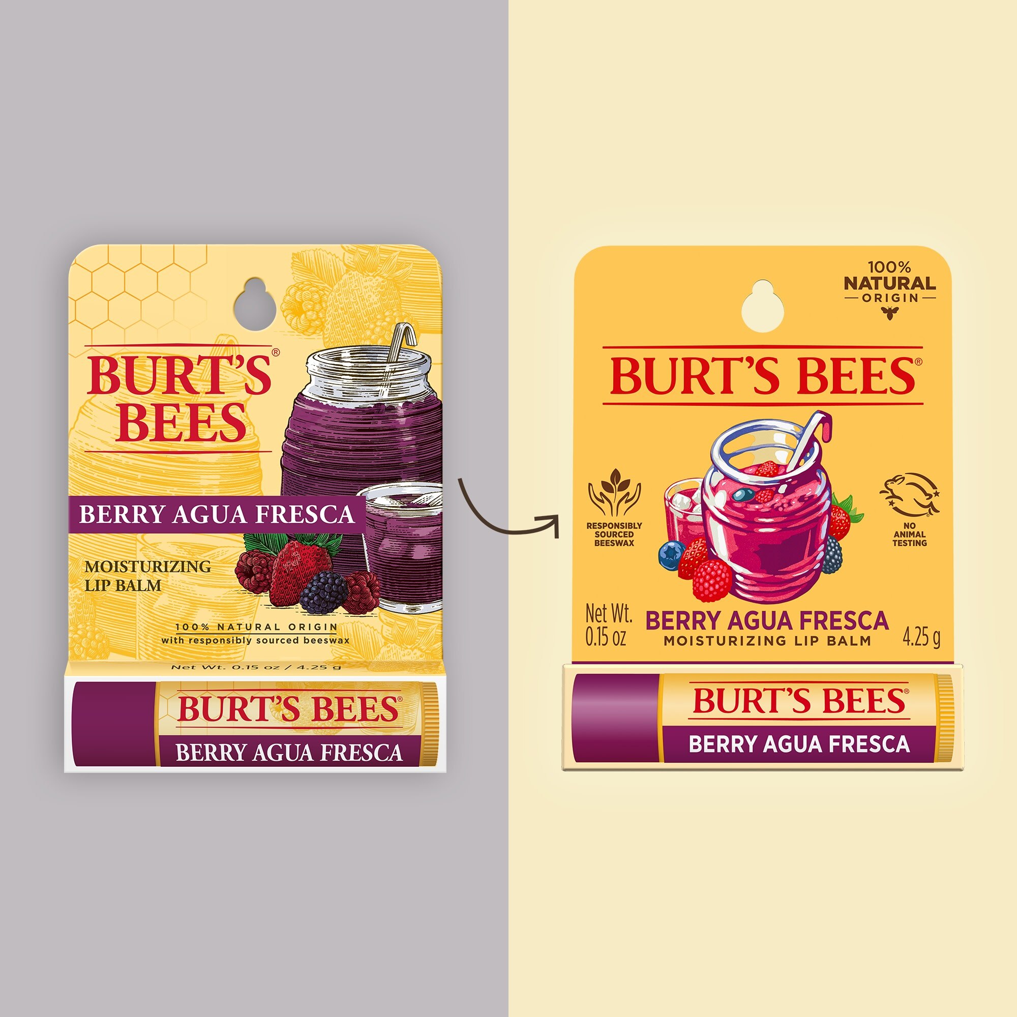 Burt's Bees Moisturizing Lip Balm, Berry Agua Fresca, 0.15 OZ