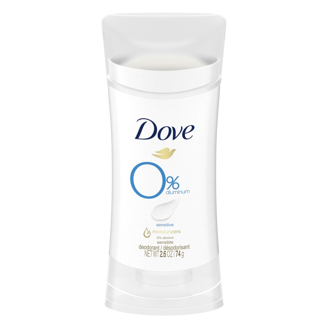 Dove 0% Aluminum 48-Hour Deodorant Stick, Sensitive, 2.6 OZ