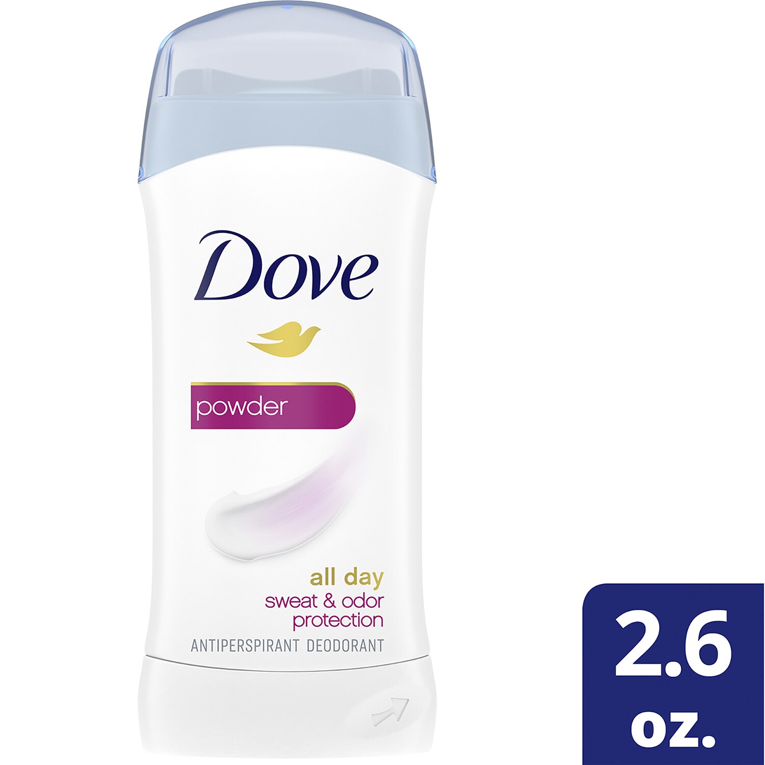 Dove All Day Antiperspirant & Deodorant Stick, Powder, 2.6 OZ