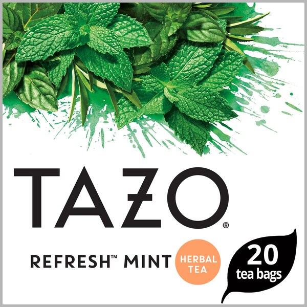 Tazo Herbal Caffeine-Free Refresh Mint Tea Bags For a Refreshing Beverage, 20 ct