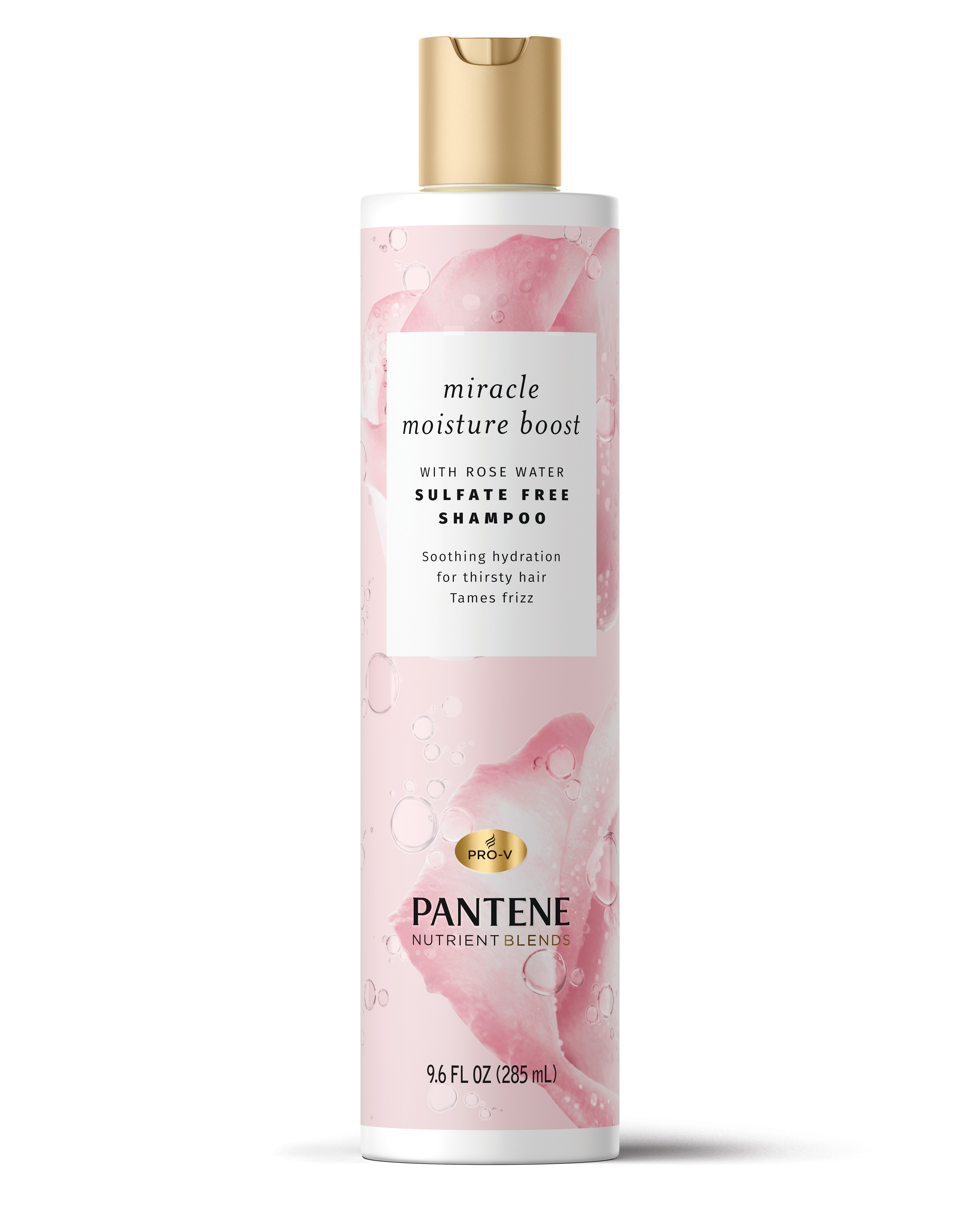 Pantene Nutrient Blends Miracle Moisture Boost Shampoo with Rose Water, 9.6 OZ