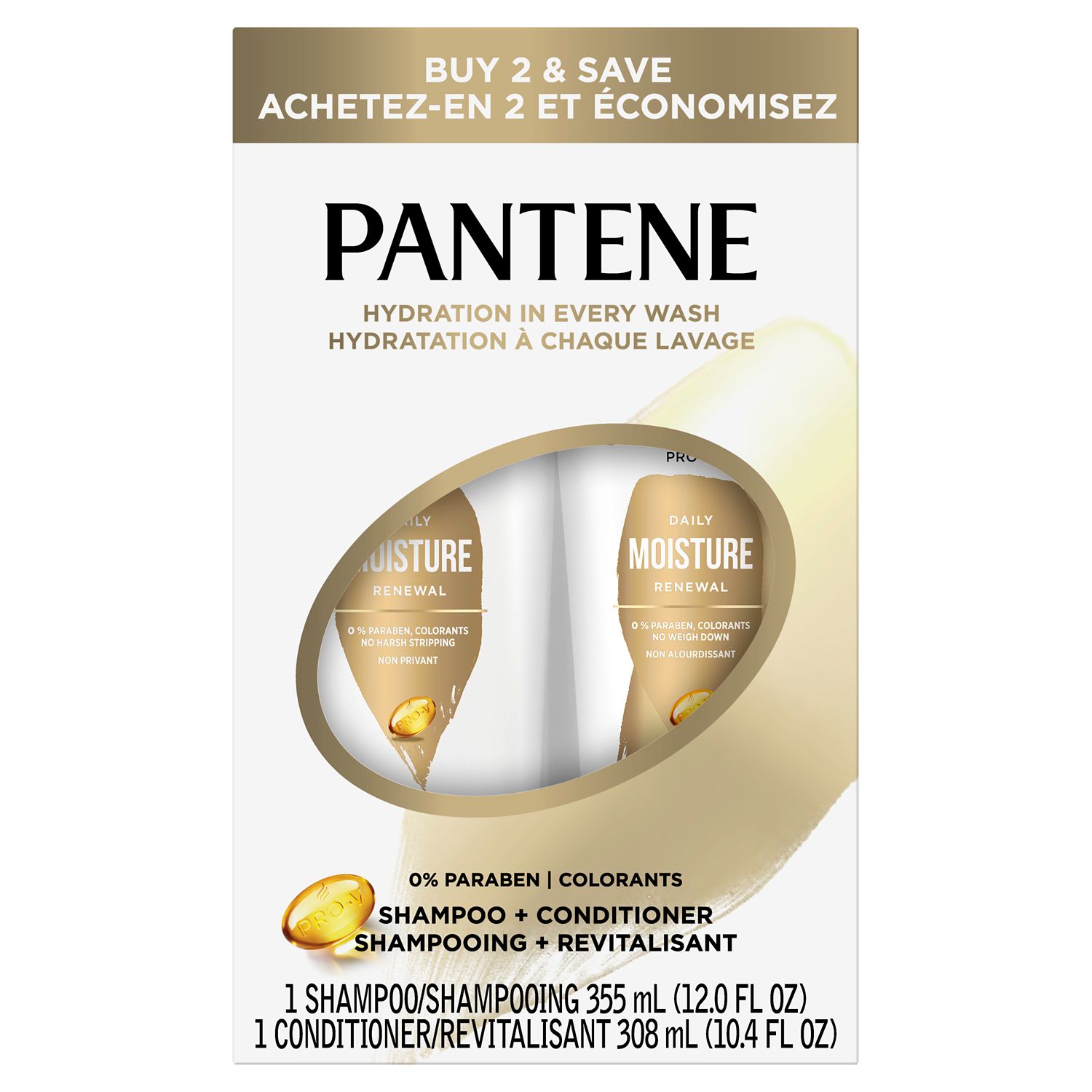 Pantene Pro-V Daily Moisture Renewal Shampoo & Conditioner Dual Pack, 24.6 OZ