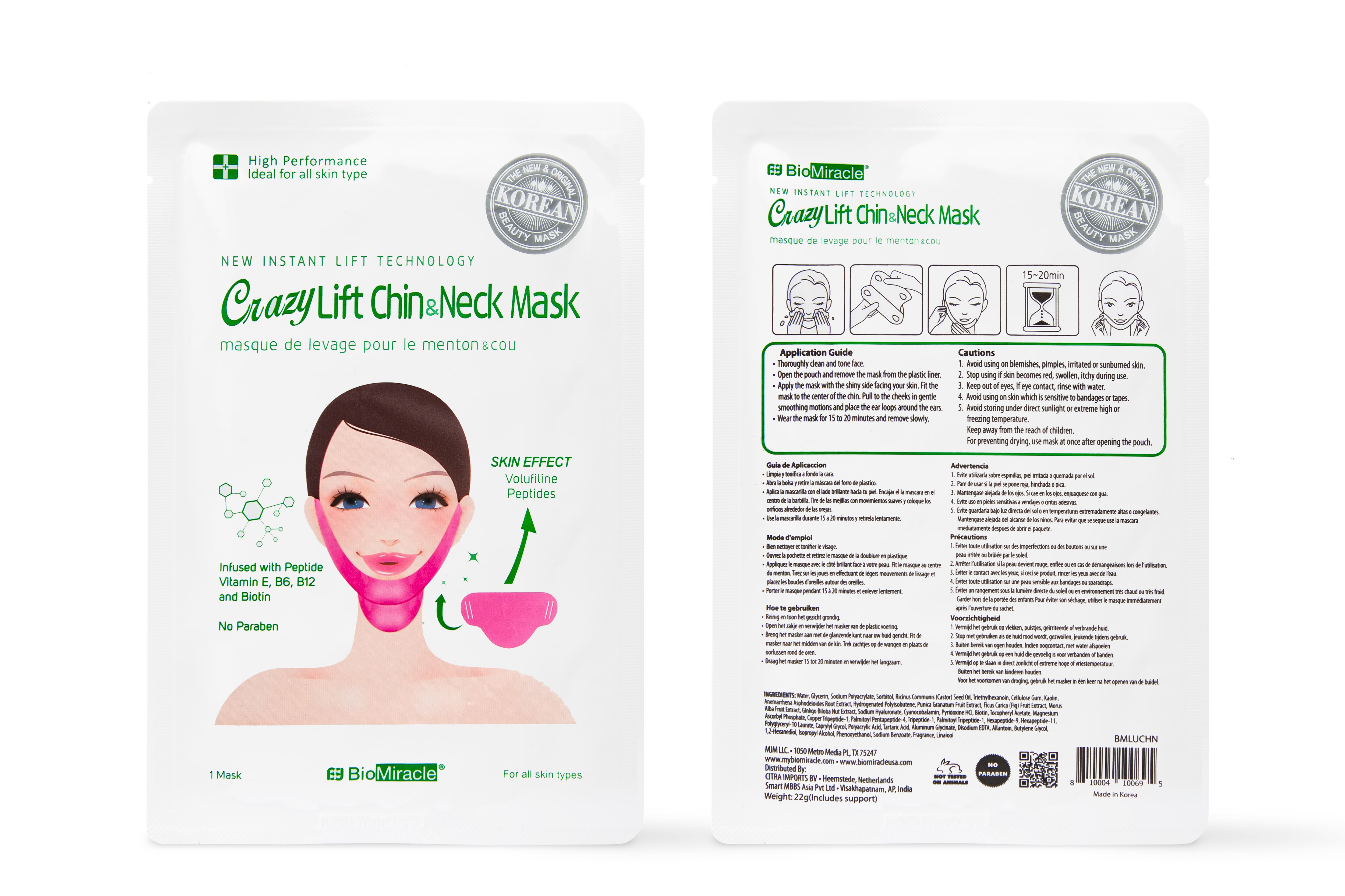 BioMiracle Crazy Lift Chin & Neck Mask