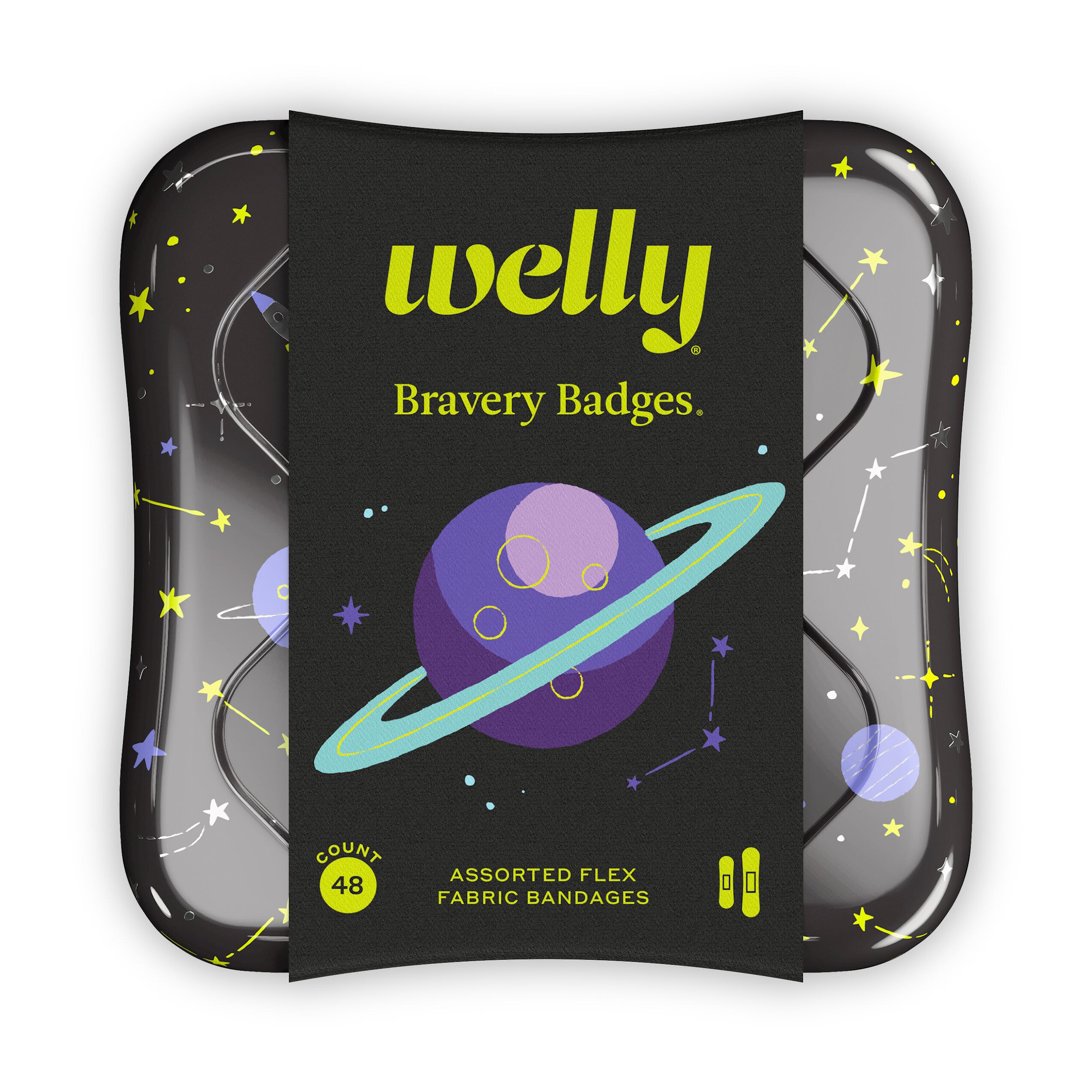 Welly Flex Fabric Bandages Glow-In-The-Dark, 39 CT