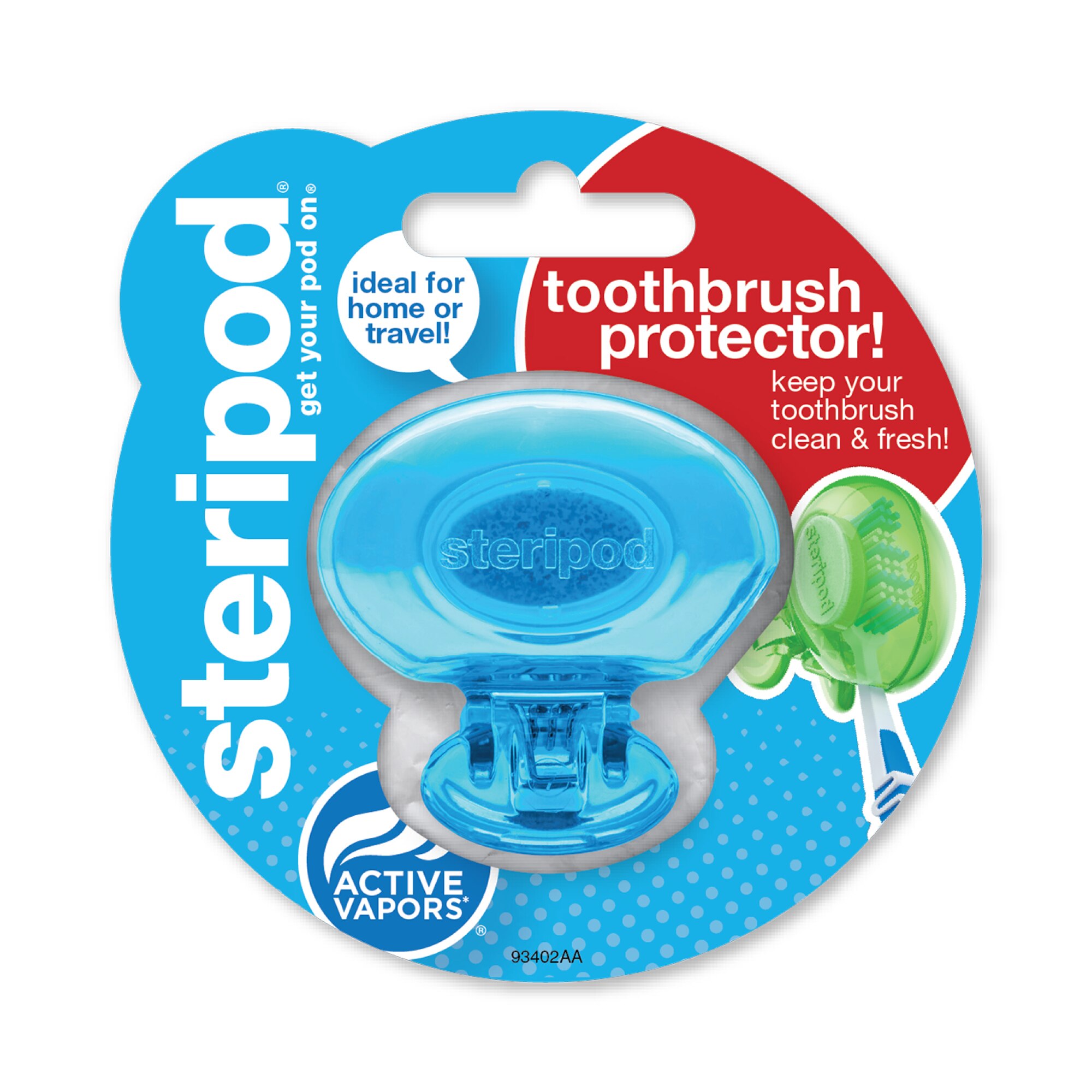 Steripod Clip-On Toothbrush Protector, Cover Keeps Toothbrush Fresh and Clean, Fits Most Manual and Electric Toothbrushes, 1 Count